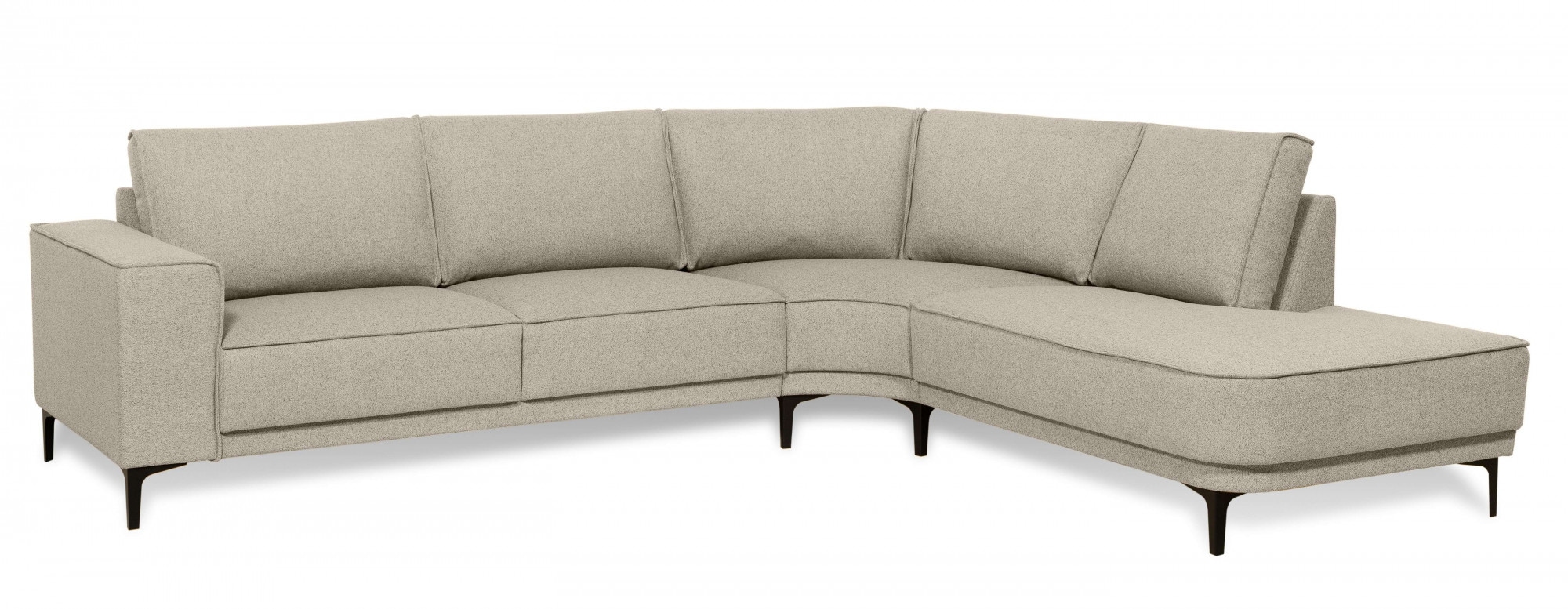 Places of Style Ecksofa »Casina«, mit abgerundeter Ottomane, in einem weichen Chenille-Stoff