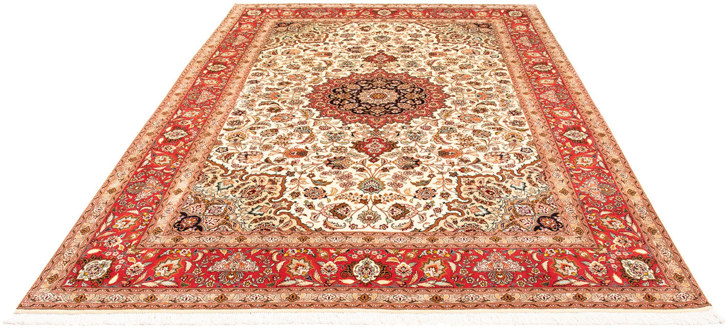 Image of morgenland Orientteppich »Perser - Täbriz - Royal - 296 x 204 cm - rot«, rechteckig, 7 mm Höhe, Wohnzimmer, Handgeknüpft, Einzelstück mit Zertifikat bei Ackermann Versand Schweiz
