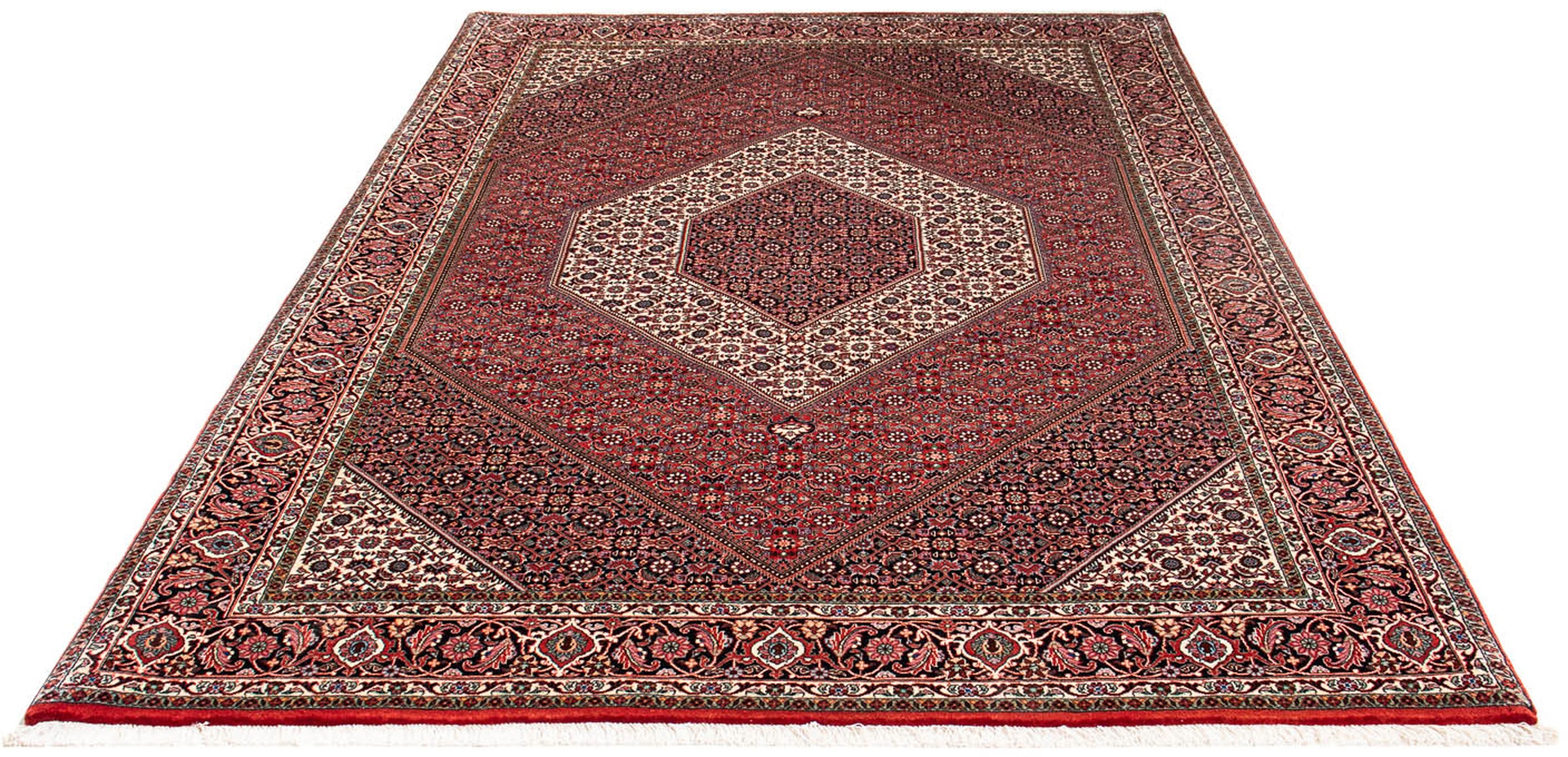 Image of morgenland Orientteppich »Perser - Bidjar - 249 x 174 cm - dunkelrot«, rechteckig, 15 mm Höhe, Wohnzimmer, Handgeknüpft, Einzelstück mit Zertifikat bei Ackermann Versand Schweiz