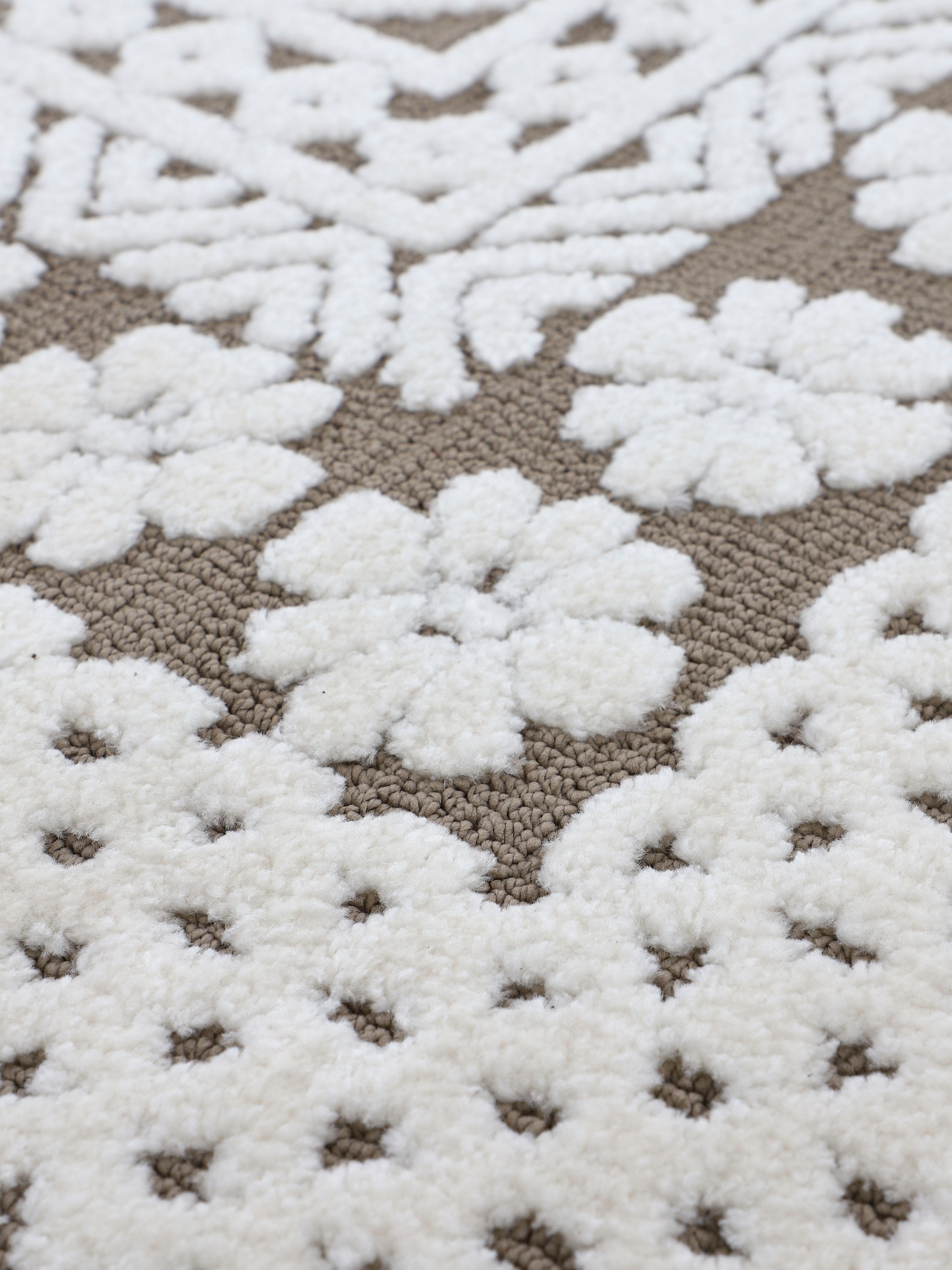 carpetfine Teppich »Holly 1«, rechteckig, Blumen Motiv, Hoch-Tief Struktur, Wohnzimmer