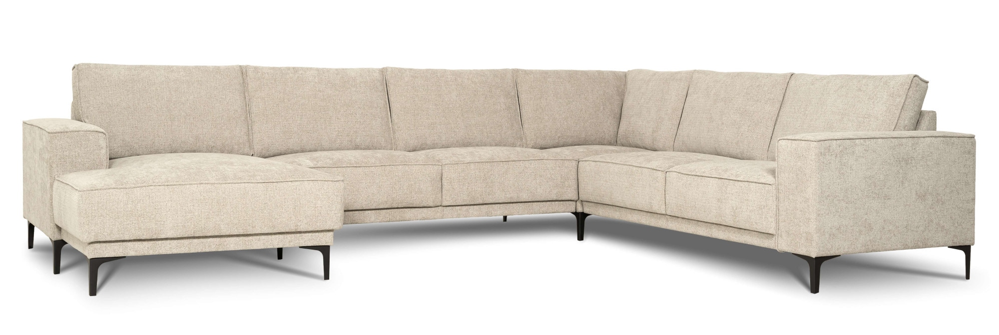GOODproduct Wohnlandschaft »OLAND U-Form, XXL, B: 342 cm, Skandi-Design, Chenille« Skandi-Design in Struktur, Flachgewebe, Luxus-Microfaser, Boucle