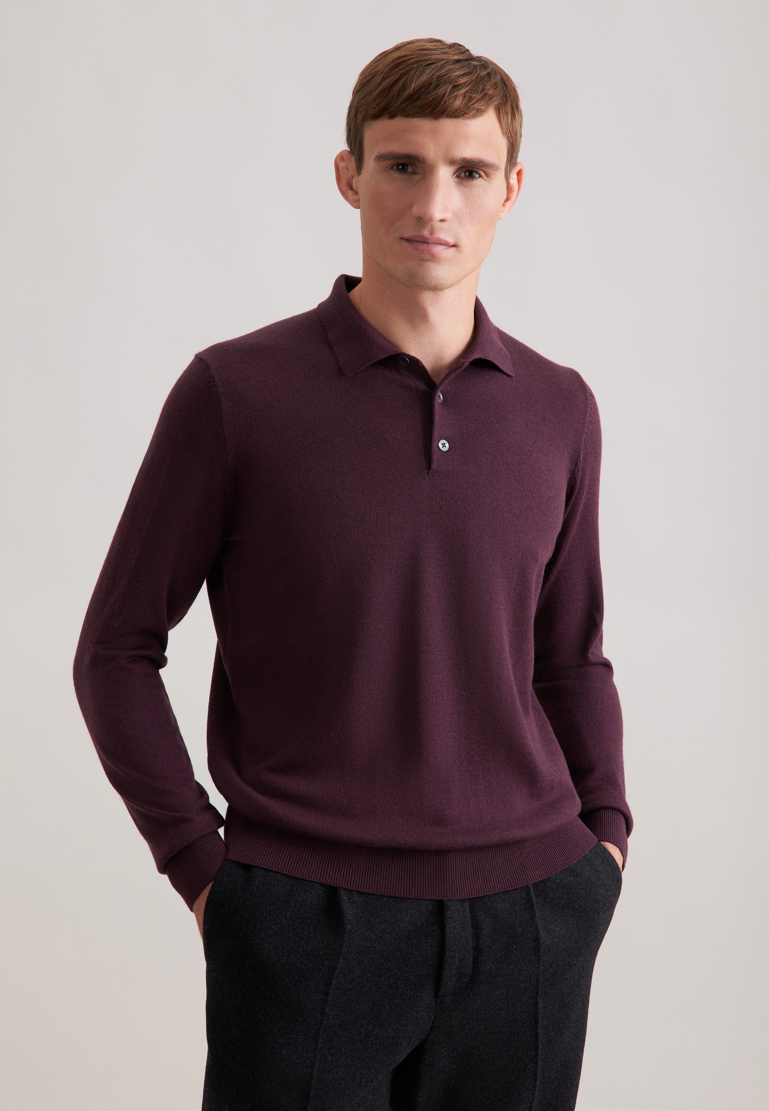Image of seidensticker Polokragenpullover "Schwarze Rose" 1/1 Kragen Uni