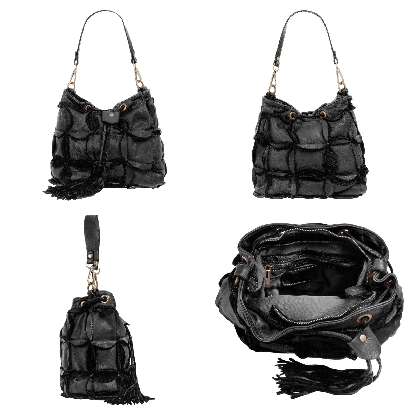 Samantha Look Henkeltasche echt Leder, Made in Italy