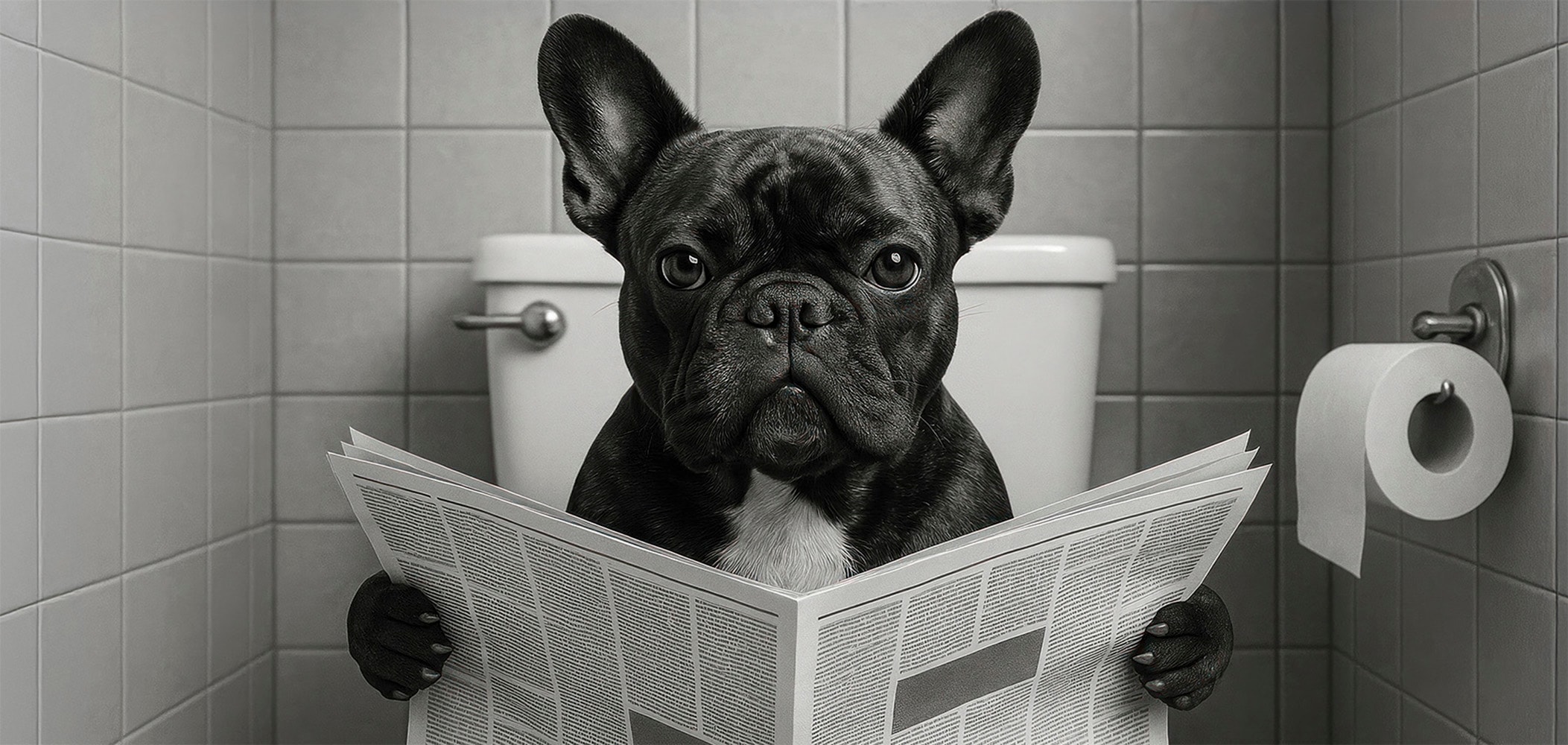 Bönninghoff Bild »Wandbild WC HUND 33x70 cm – Leinwandbild Keilrahmen Deko modern« Humor | Hundebilder auf Keilrahmen gespannt