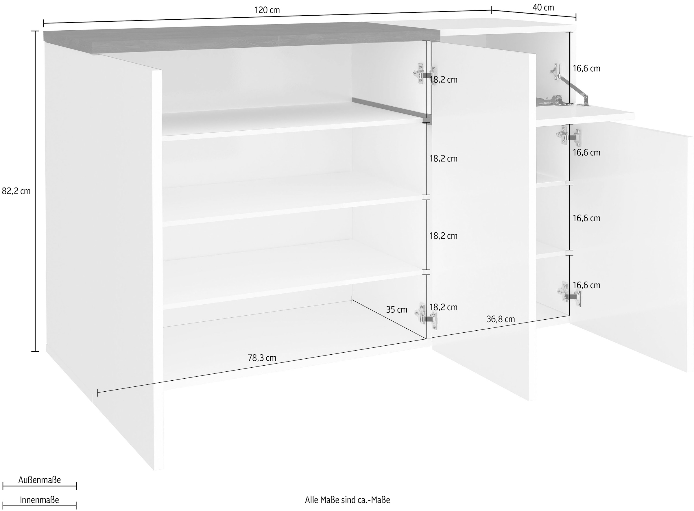 Home affaire Schuhschrank »Zet« Breite 120 cm