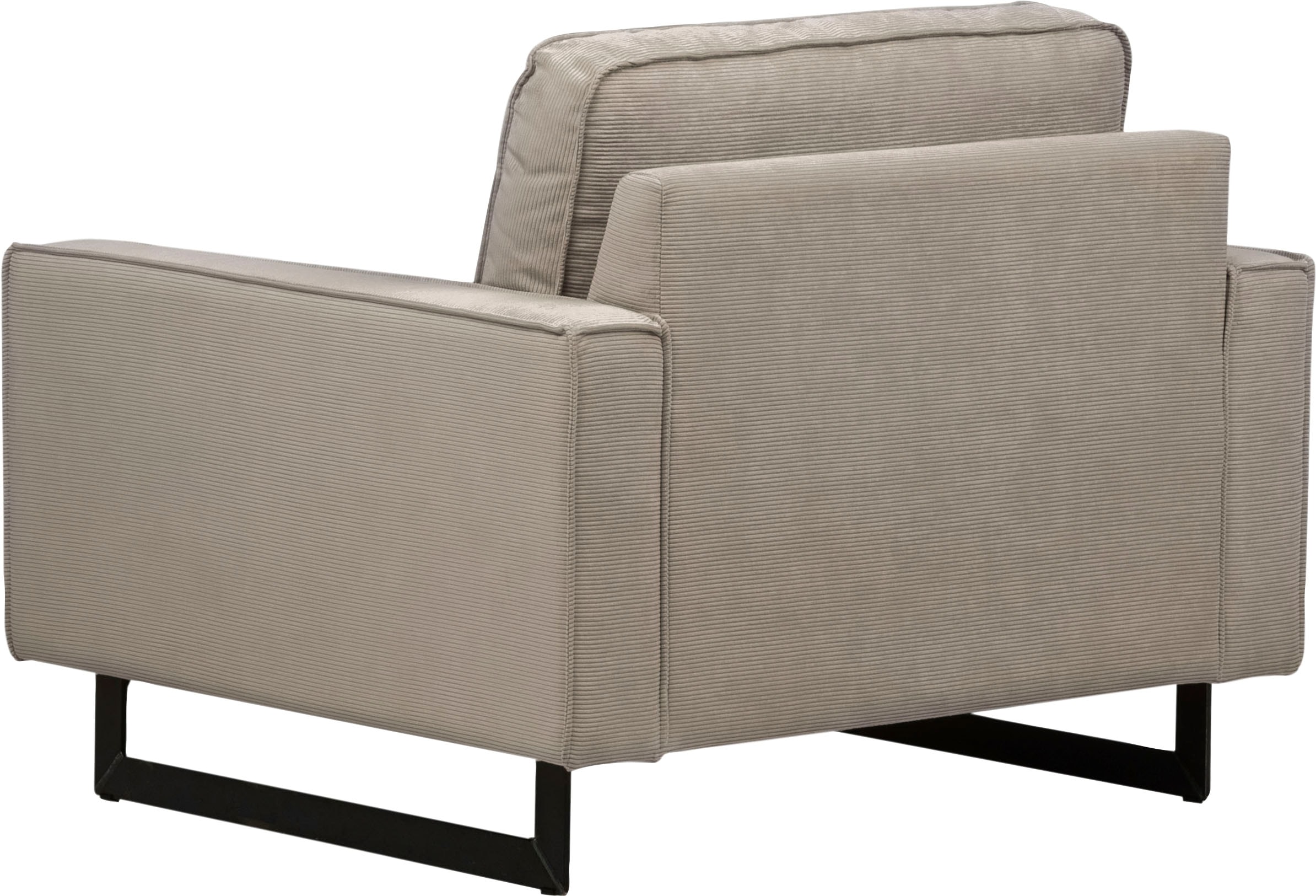 Places of Style Loveseat »Pinto 105 cm, Cord, Chenille, Lederoptik«, mit Keder, Metallfüssen und auch in Cord Bezug erhältlich