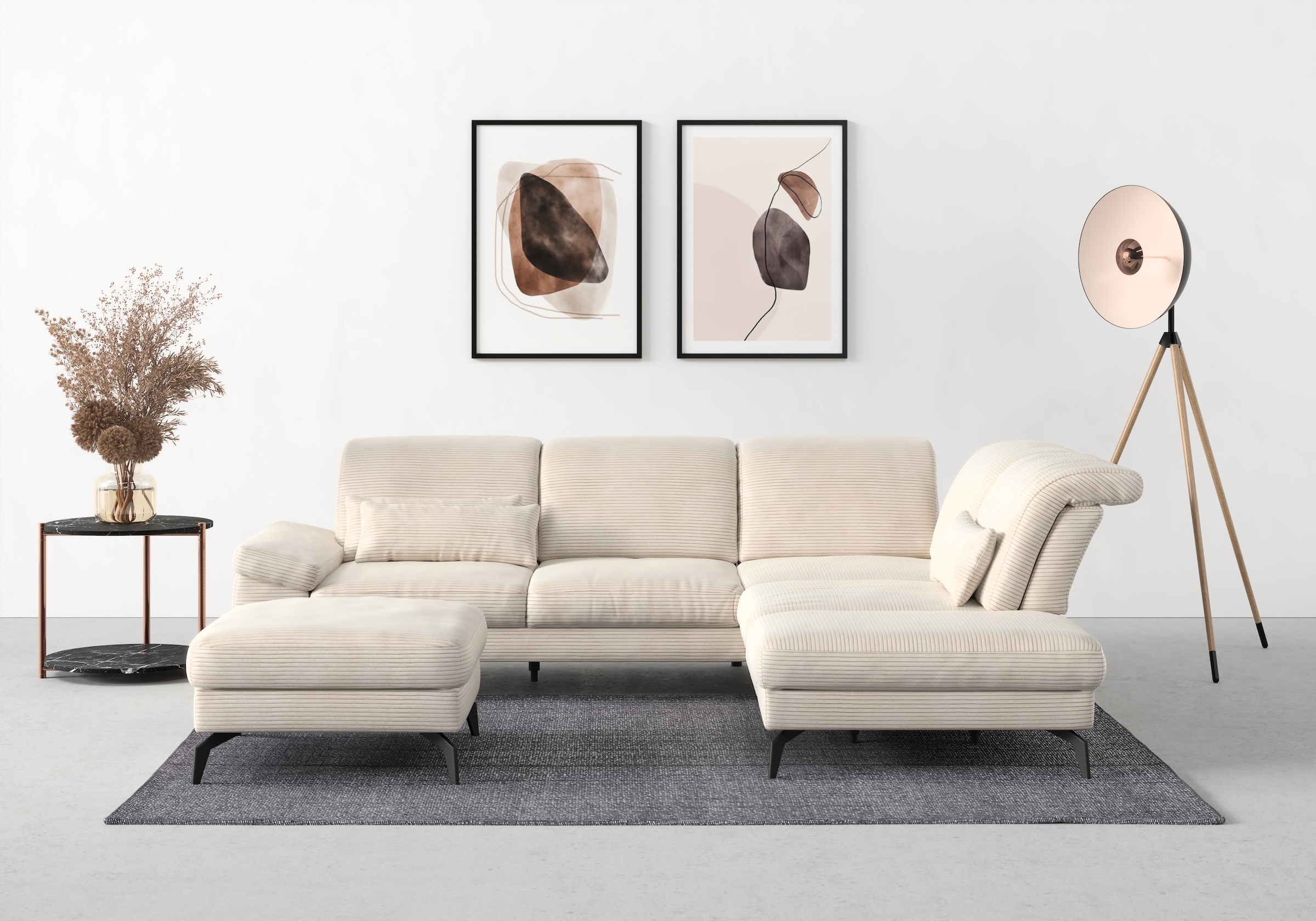 sit&more Ecksofa »Cabana L-Form«, Ottomane, wahlweise mit Sitztiefen-,Armlehnen- und Kopfteilfunktion