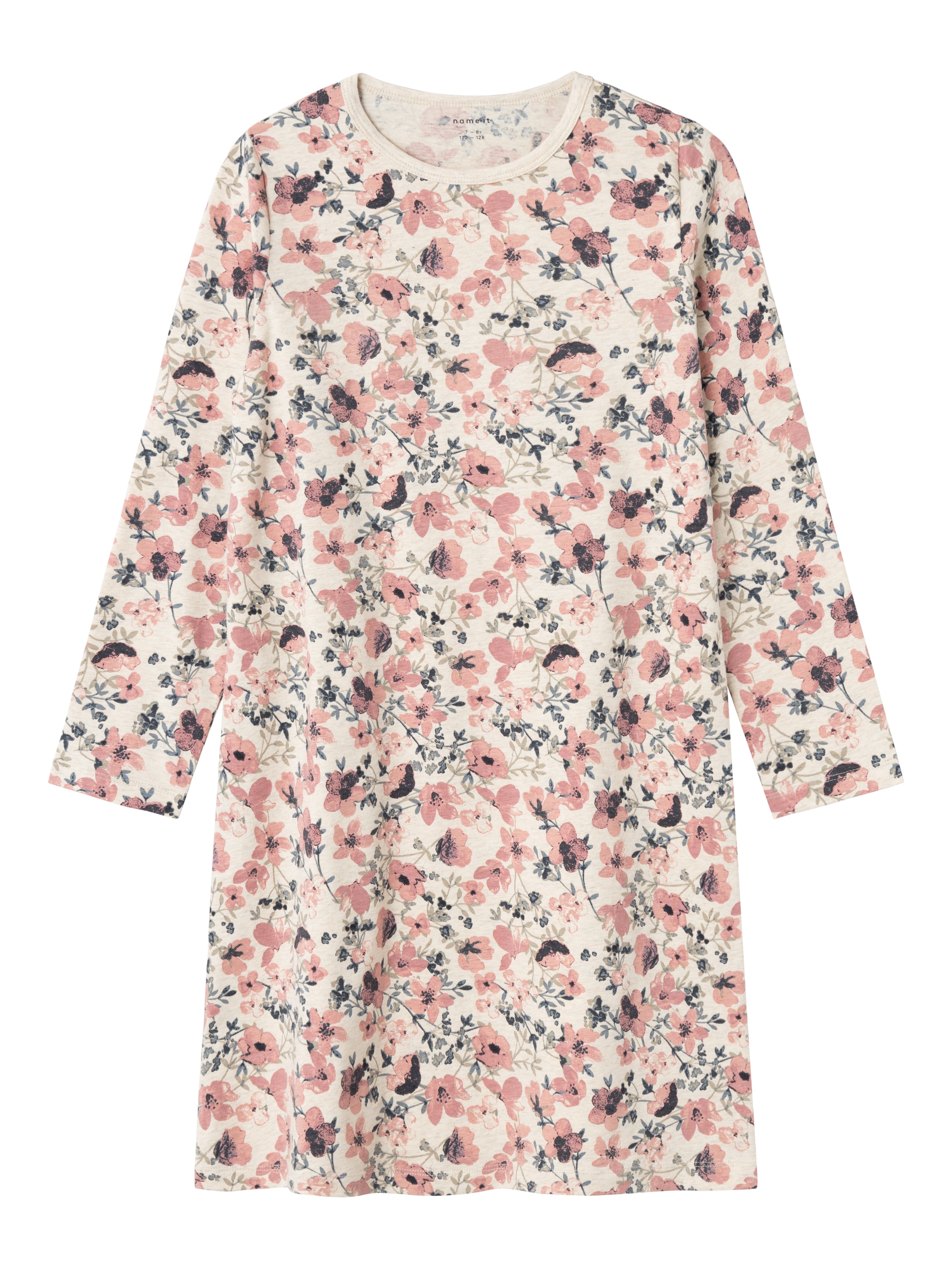 Name It Nachthemd »NKFNIGHTGOWN LS NOSTALGIA FLOWER NOOS« aus Baumwollmischung, Relaxed Fit, elastisches Jersey-Material