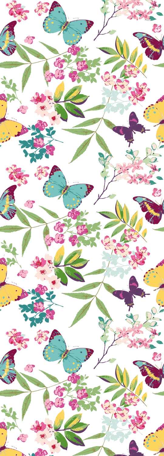 Image of queence Vinyltapete "Luke" Motiv bedruckt botanisch floral gemustert natürlich glatt 90x250cm, selbstklebend, kinderleichte Anbringung, Sticker