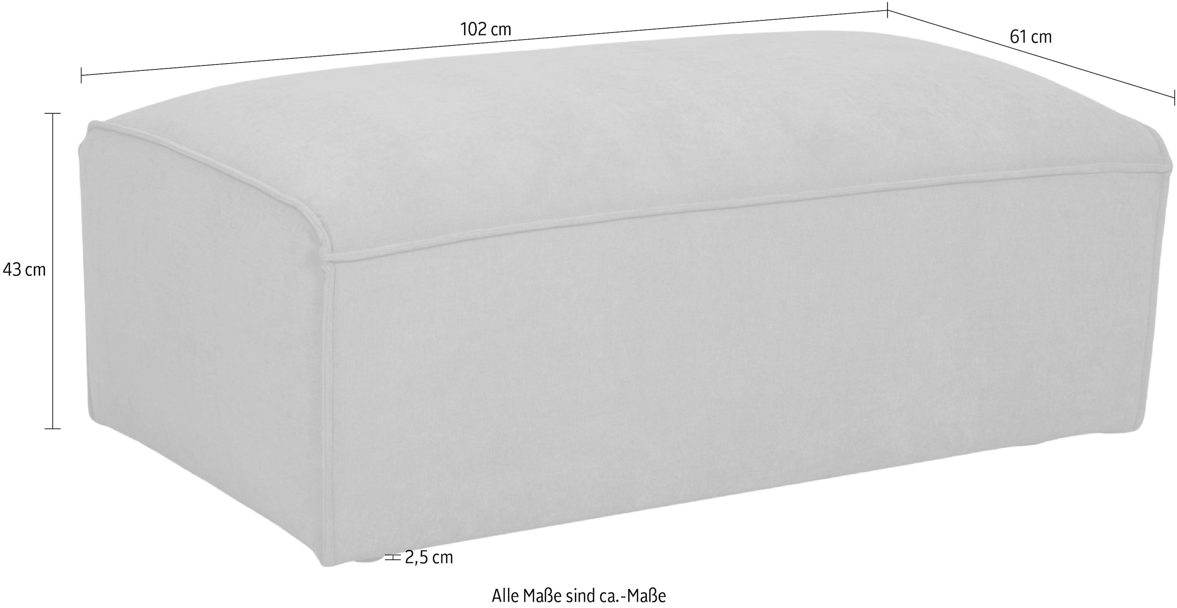 GOODproduct Polsterhocker »Mittell, Chenille« 102x61 cm, bodentief