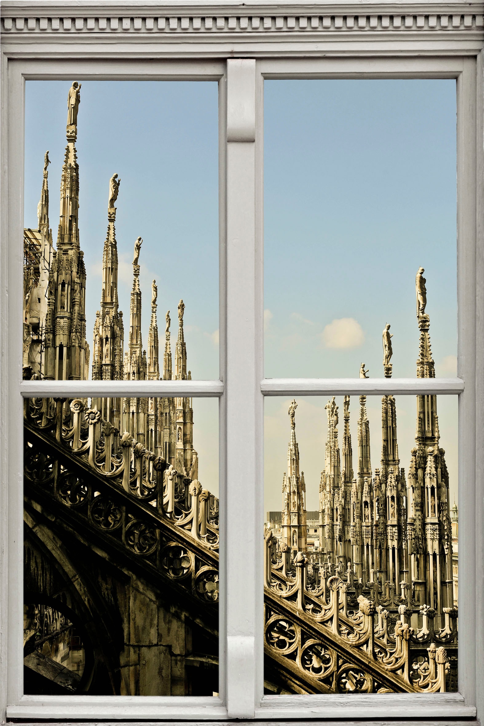 Image of queence Wandsticker "Bauwerk" Wandsticker, Wandbild, selbstklebend, 3D, Fenster