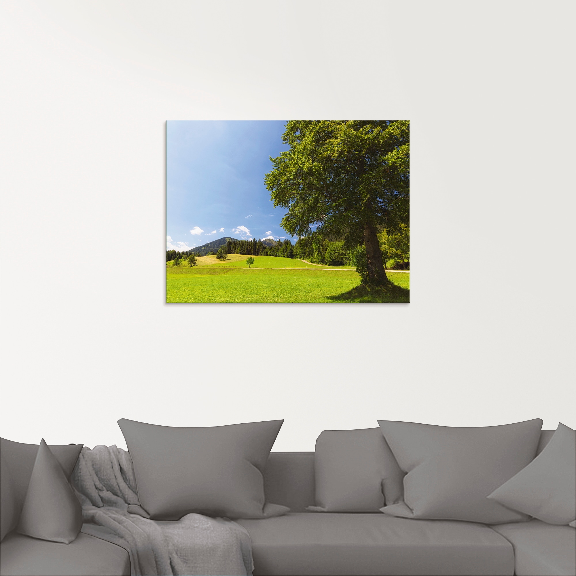 Artland Glasbild »Bayrische Landschaft«, Wiesen & Bäume, (1 St.), in verschiedenen Grössen