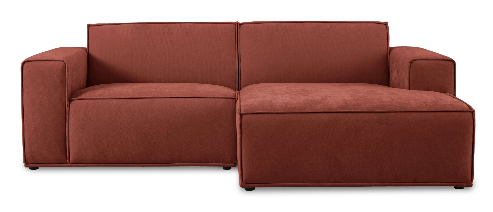 Home affaire Ecksofa »Avelin, 228 cm, L-Form, Chenille, Struktur-Boucle« mit Wellenunterfederung, Kedernaht, bodentief, Skandi-Design