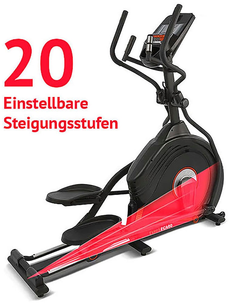 Fuel Fitness Crosstrainer »EC600 Crosstrainer mit Steigung« 150 kg max. Benutzergewicht, 32 Widerstandsstufen