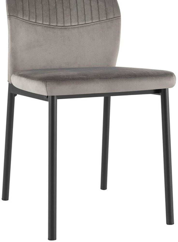 GOODproduct Esszimmerstuhl »Nora, 4er-Set« (Set) 4 Stk.moderne Samtstühle mit Kontrastnähten und schwarzem Metallgestell