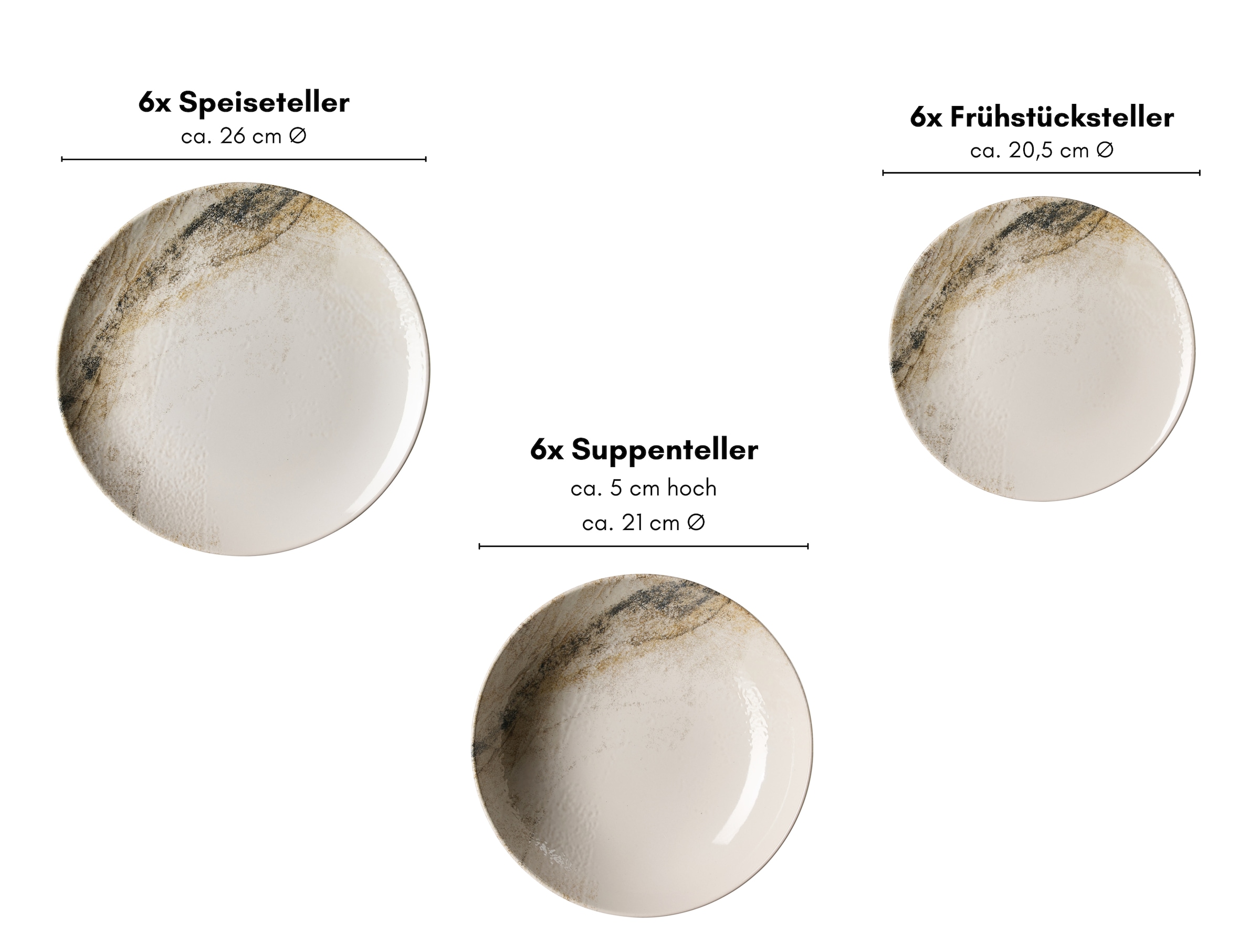 Ritzenhoff & Breker Tafelservice »Arezzo« keramische Digitaldrucktechnik