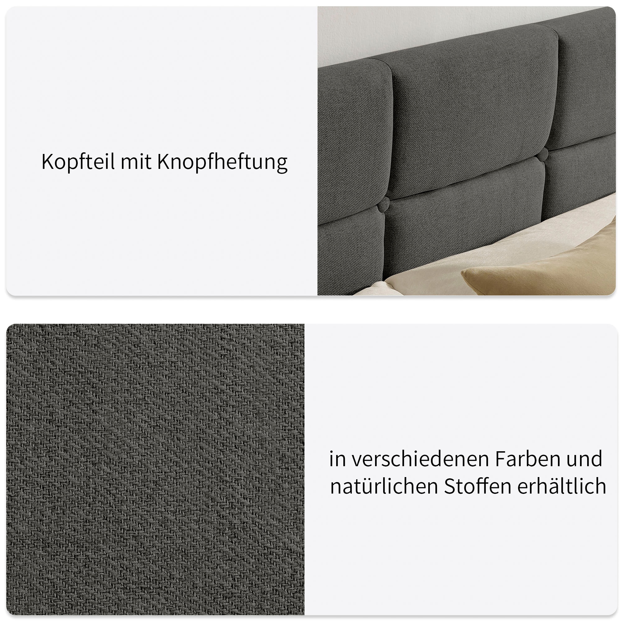 GOODproduct Boxbett »Fillmore inkl. Bettkasten, Liegefläche 140 und 180x200 cm« inkl. Topper, erhältlich in verschiedenen Farben