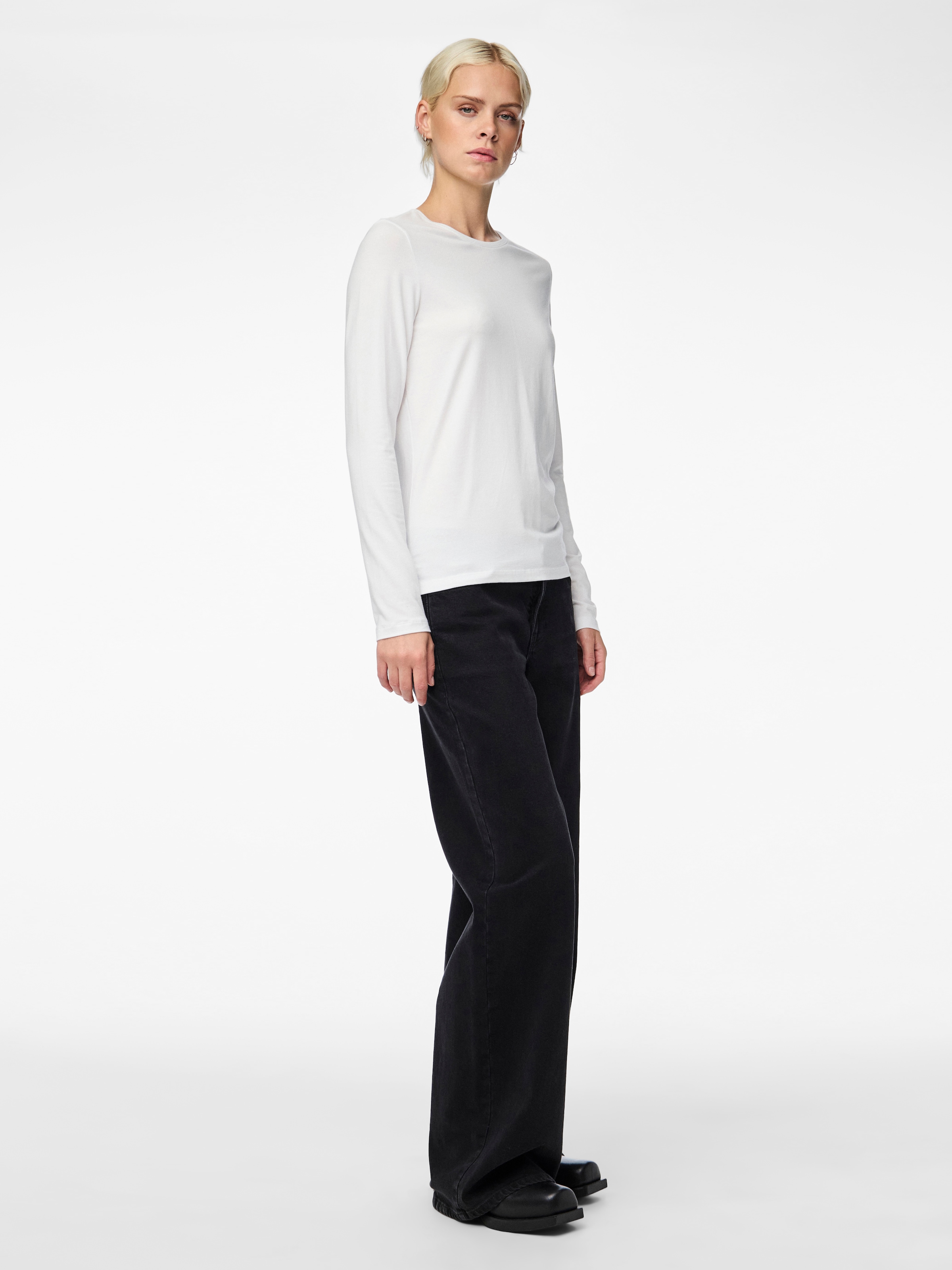 pieces T-shirt à manches longues »PCSIRENE LS TEE JRS NOOS« Mélange de coton, coupe slim