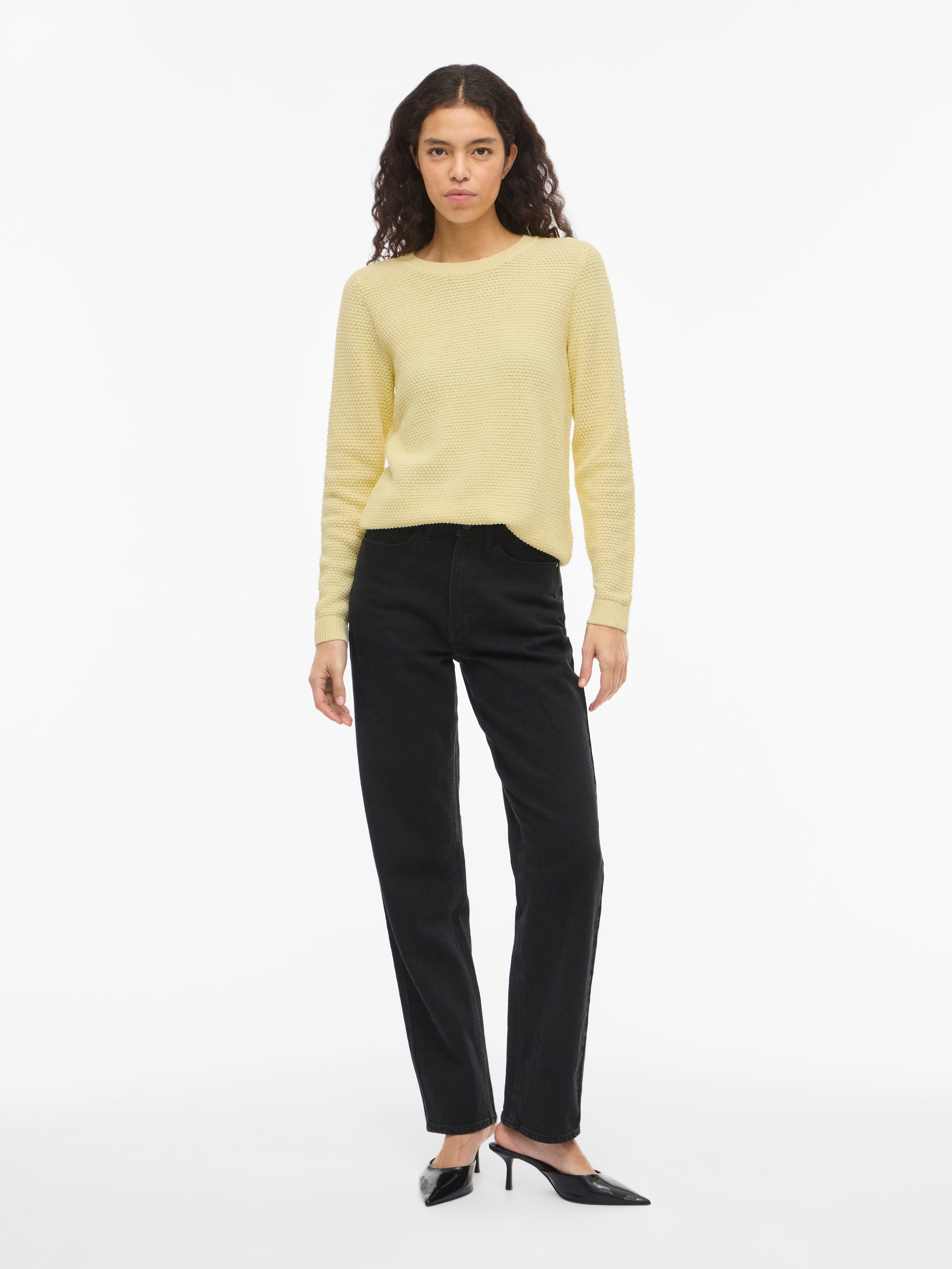 Vila Pull à col rond »VIDALO O-NECK L/S KNIT TOP- NOOS« coton, coupe régulière