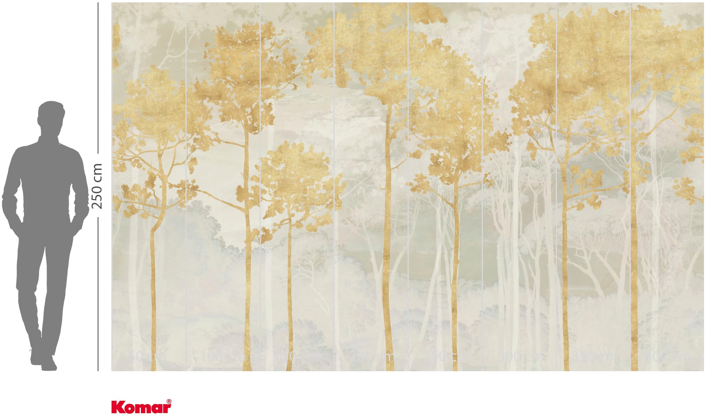 Komar Fototapete »Vlies Fototapete - Golden Pines - Grösse 400 x 250 cm« Motiv | bedruckt glatt