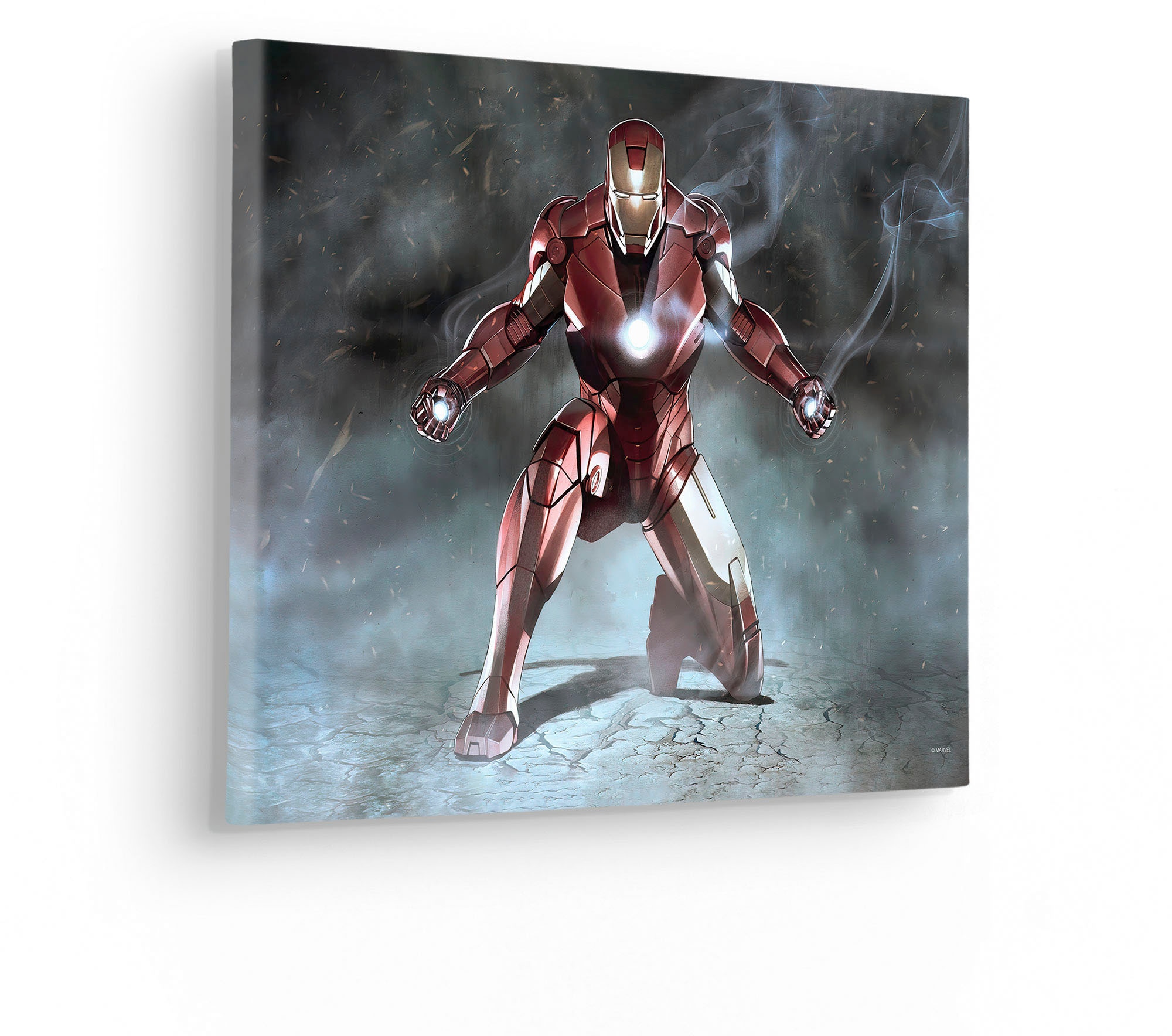 Komar Leinwandbild »Iron Man Charging - Grösse 40 x 30 cm«, Disney, (1 St., 40 x 30 cm (Breite x Höhe), Keilrahmenbild mit Echtholzrahmen, Kinderzimmer
