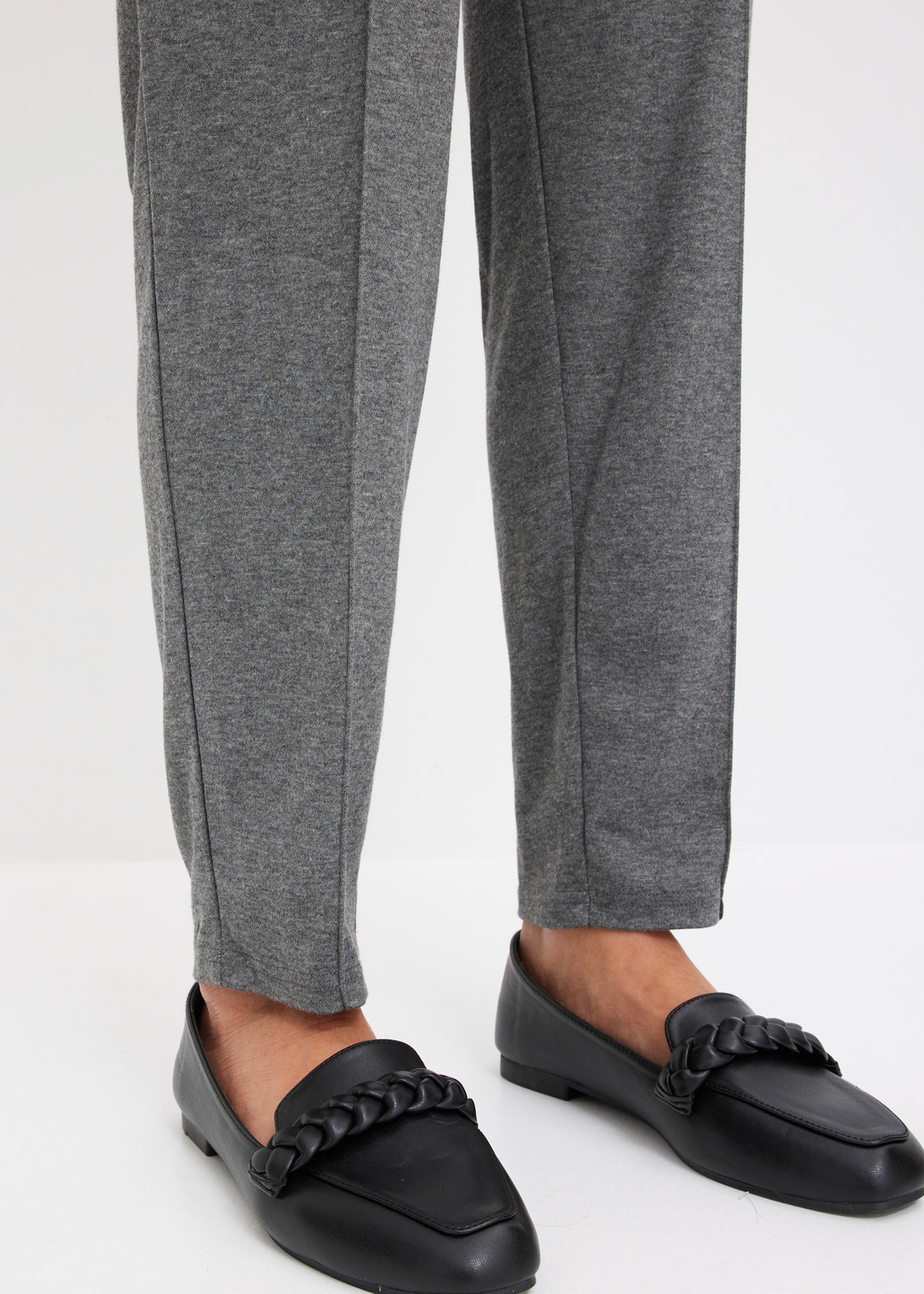 bonprix Pantalon à enfiler  en polyester, viscose et élasthanne, coupe regular fit, mode