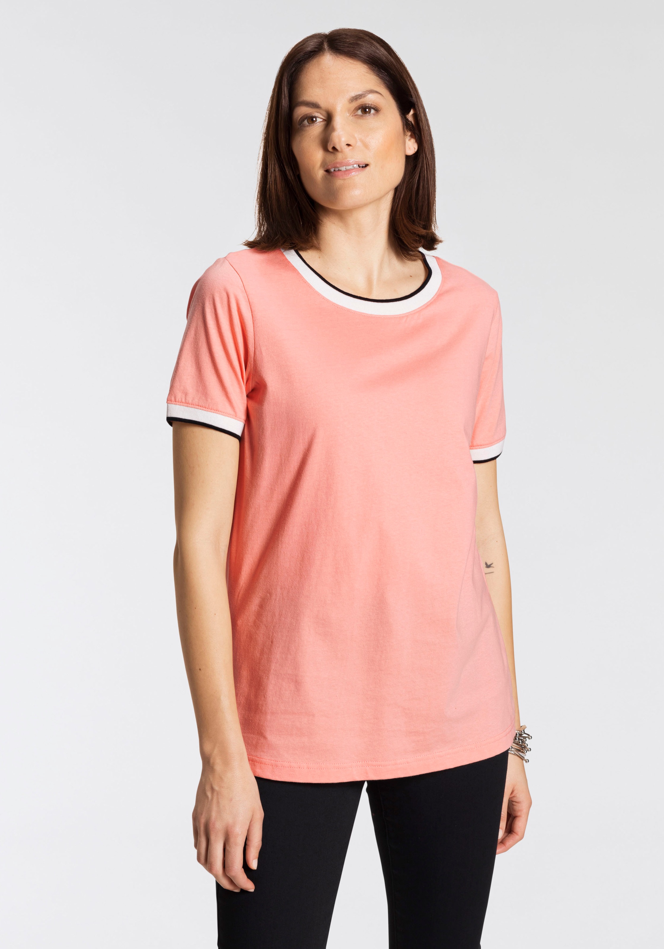 Image of Boysen's T-Shirt, mit kontrastfarbenen Ringelbündchen bei Ackermann Versand Schweiz