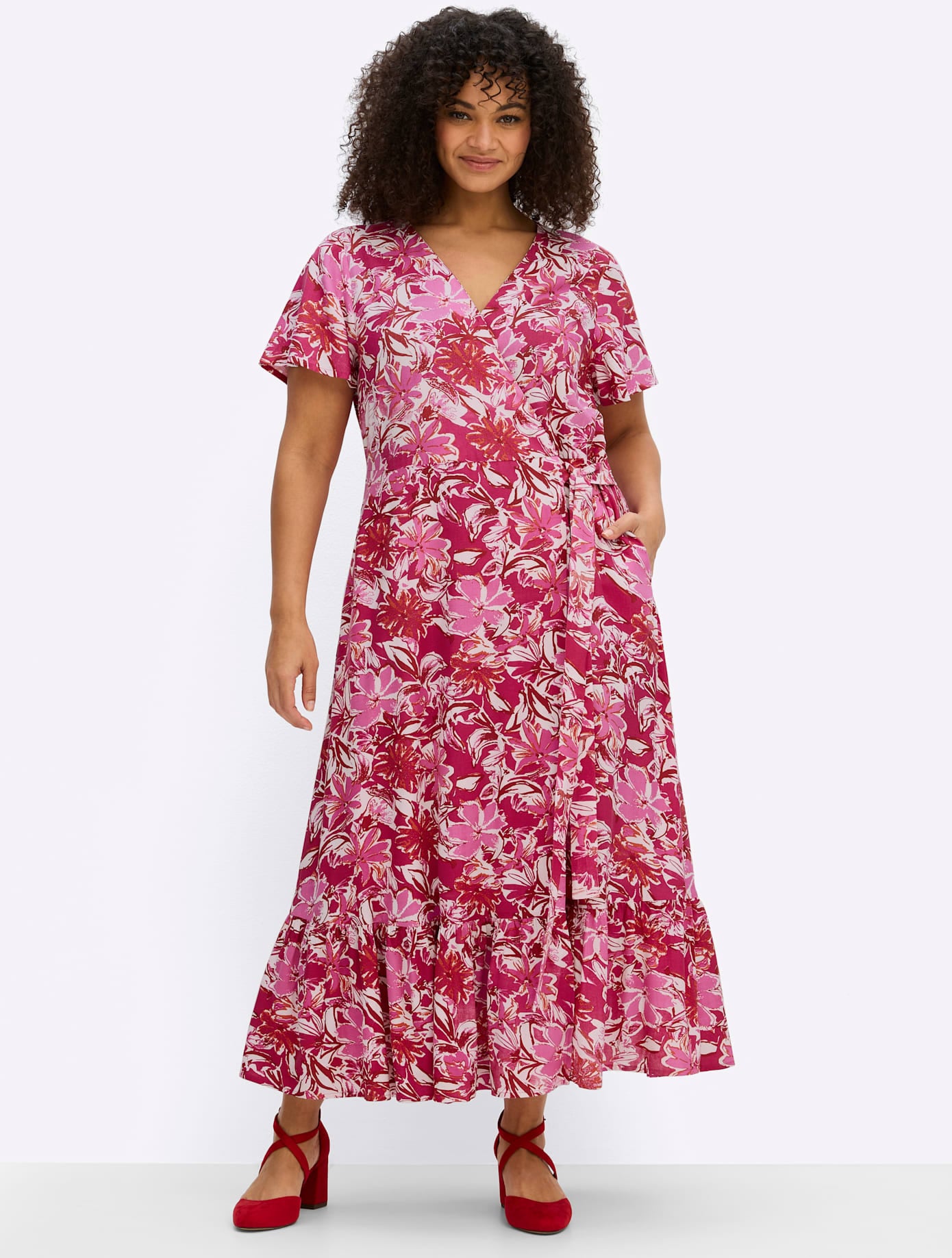 sheego by Joe Browns Wickelkleid »Kleid« Nahttasche