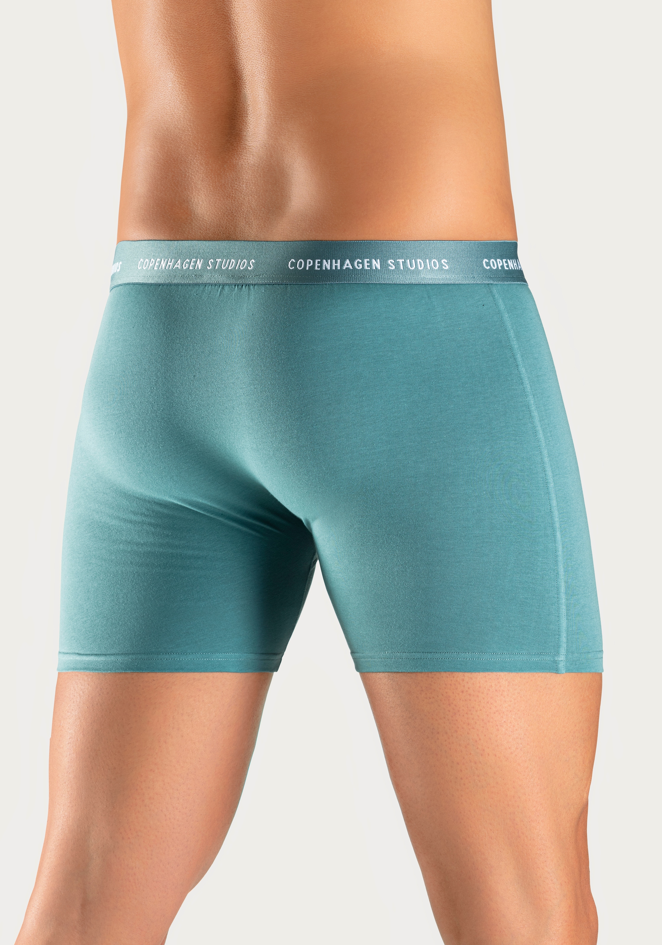 Copenhagen Studios Langer Boxer »Boxershorts für Herren«, (3 St.), mit längerem Bein und Logobund