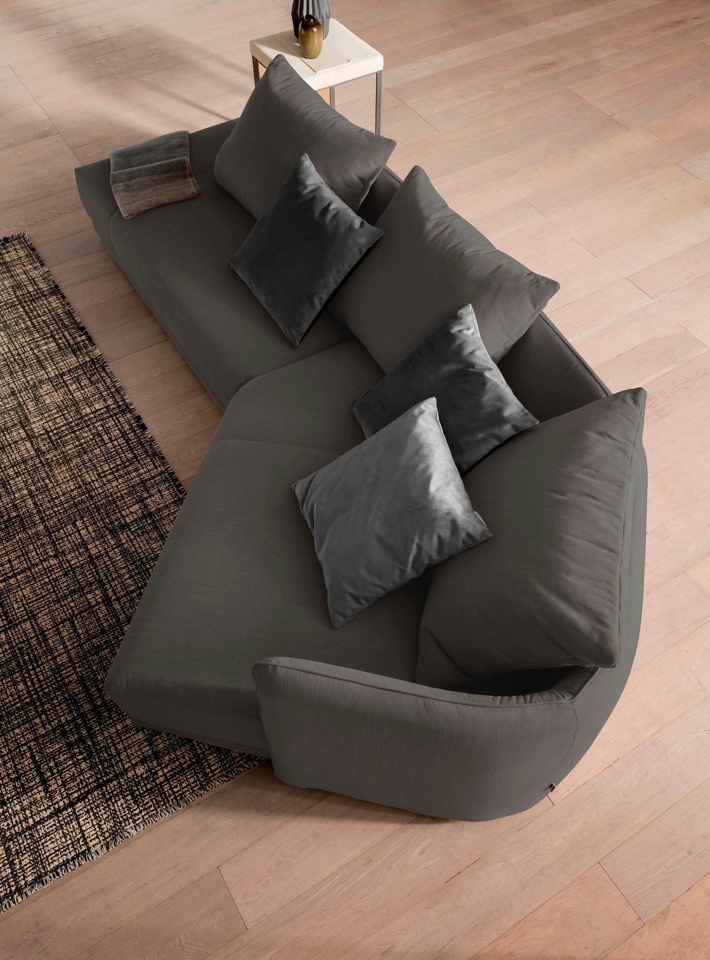 designwerk Ecksofa »New York L-Form, anmutendes Designsofa«, mit moderner R&ung im Rücken