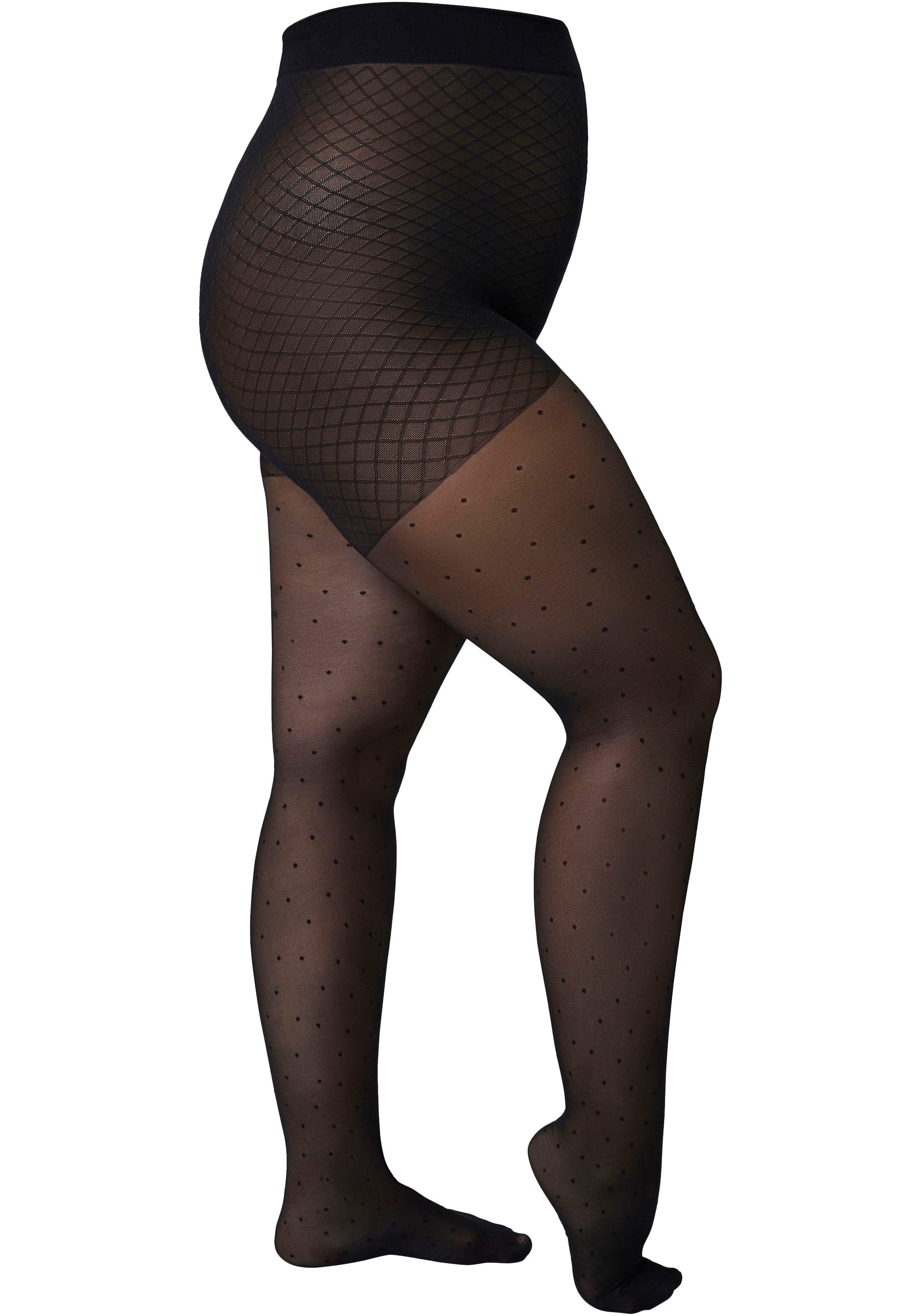 Image of Camano Feinstrumpfhose "fine curvy" 40 Curvy-Tights, Tupfen-Allover