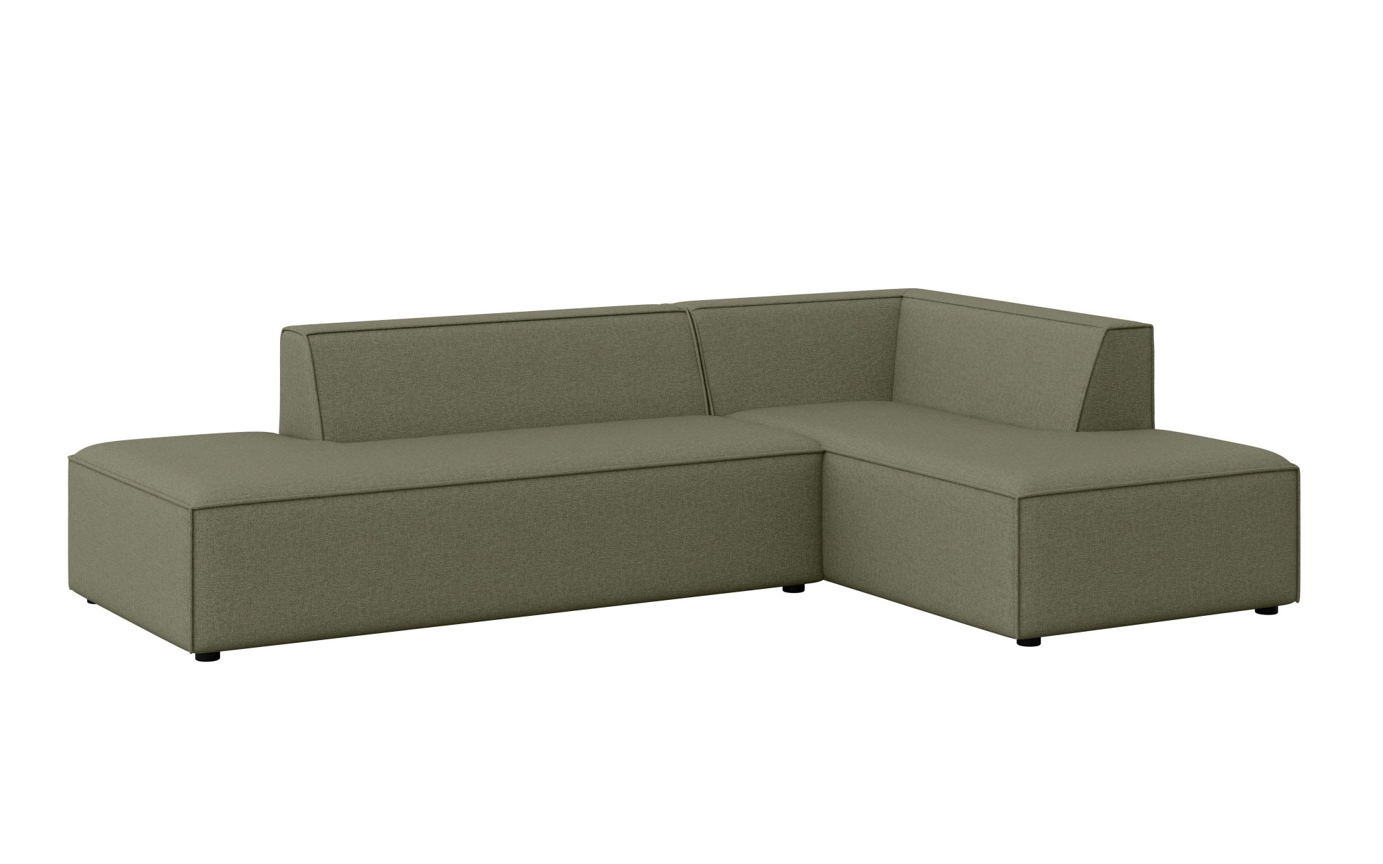INOSIGN Ecksofa »Ecksofa Cavan mit Ottomane links oder rechts bestellbar«, L-Form mit Wellenunterfederung, Masse B/T/H: 270/180/72 cm
