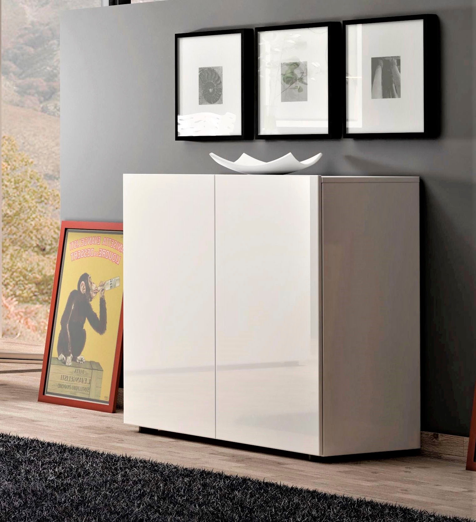 Image of Home affaire Sideboard "MISTER, Kommode, Lowboard, Breite 90 cm, Made in Italy" Korpus und Fronten komplett Hochglanz lackiert