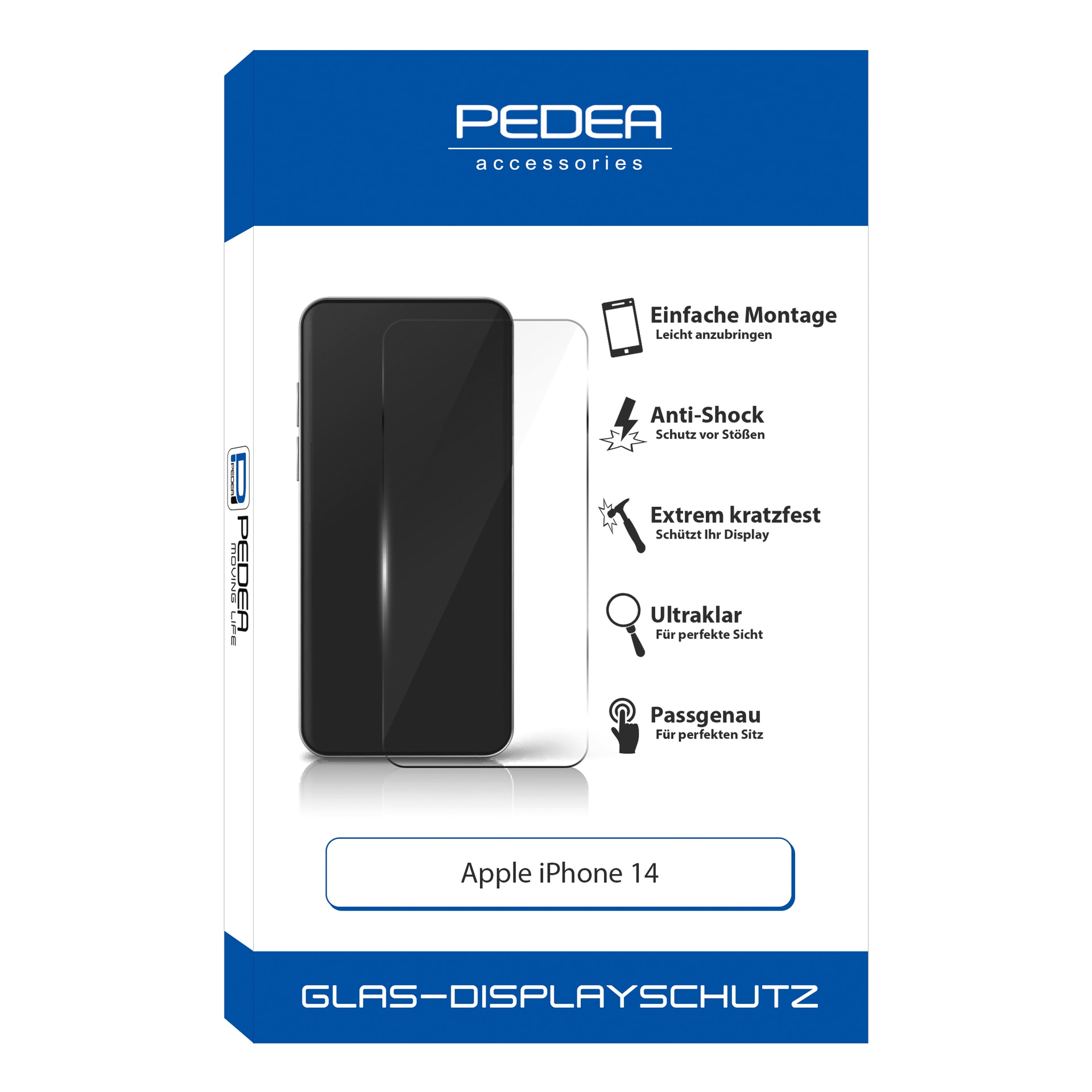 PEDEA Displayschutzglas »Display-Schutzglas - iPhone 14«, für iPhone 14