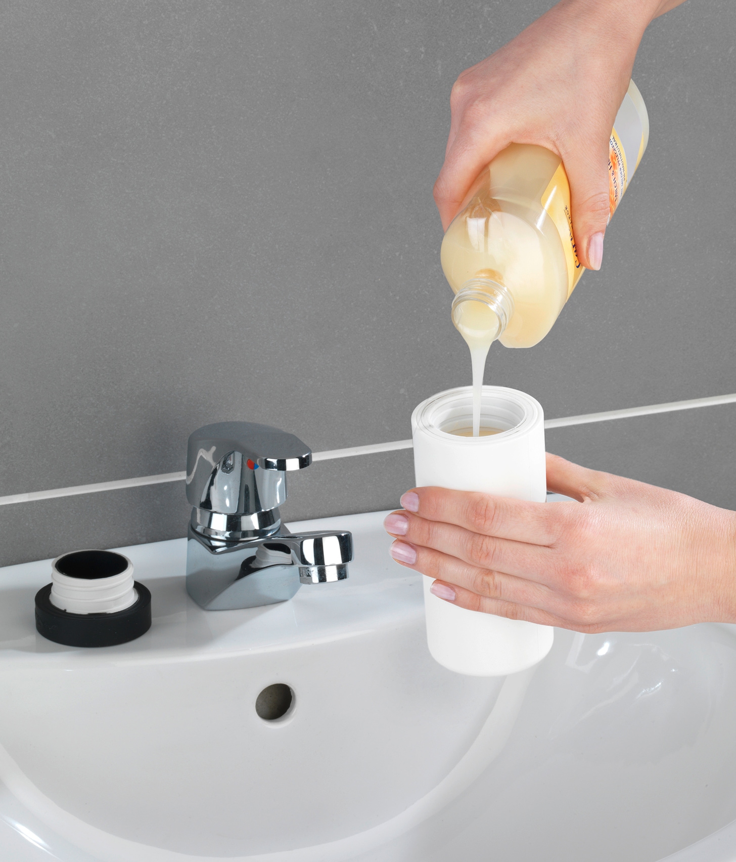WENKO Spülmittelspender »Modell Easy Squeez-e«, nachfüllbarer Spülmittel- und Seifenspender aus Silikon, ca. 250 ml