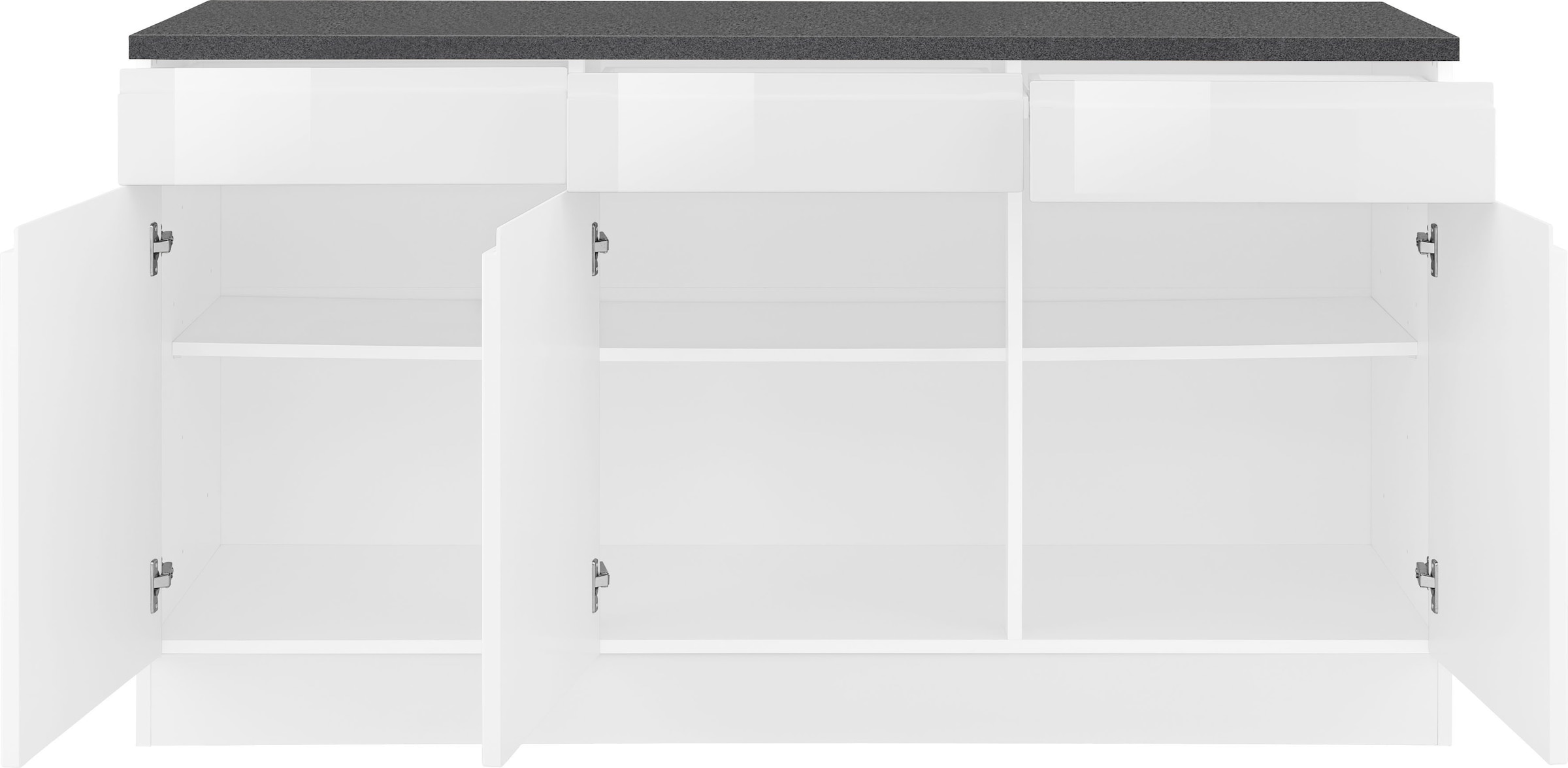KOCHSTATION Armoire basse »KS-Virginia,neu in verbesserter Ausführung« Rangement, Softclose,  largeur 150 cm, 3 portes, fonction soft-close