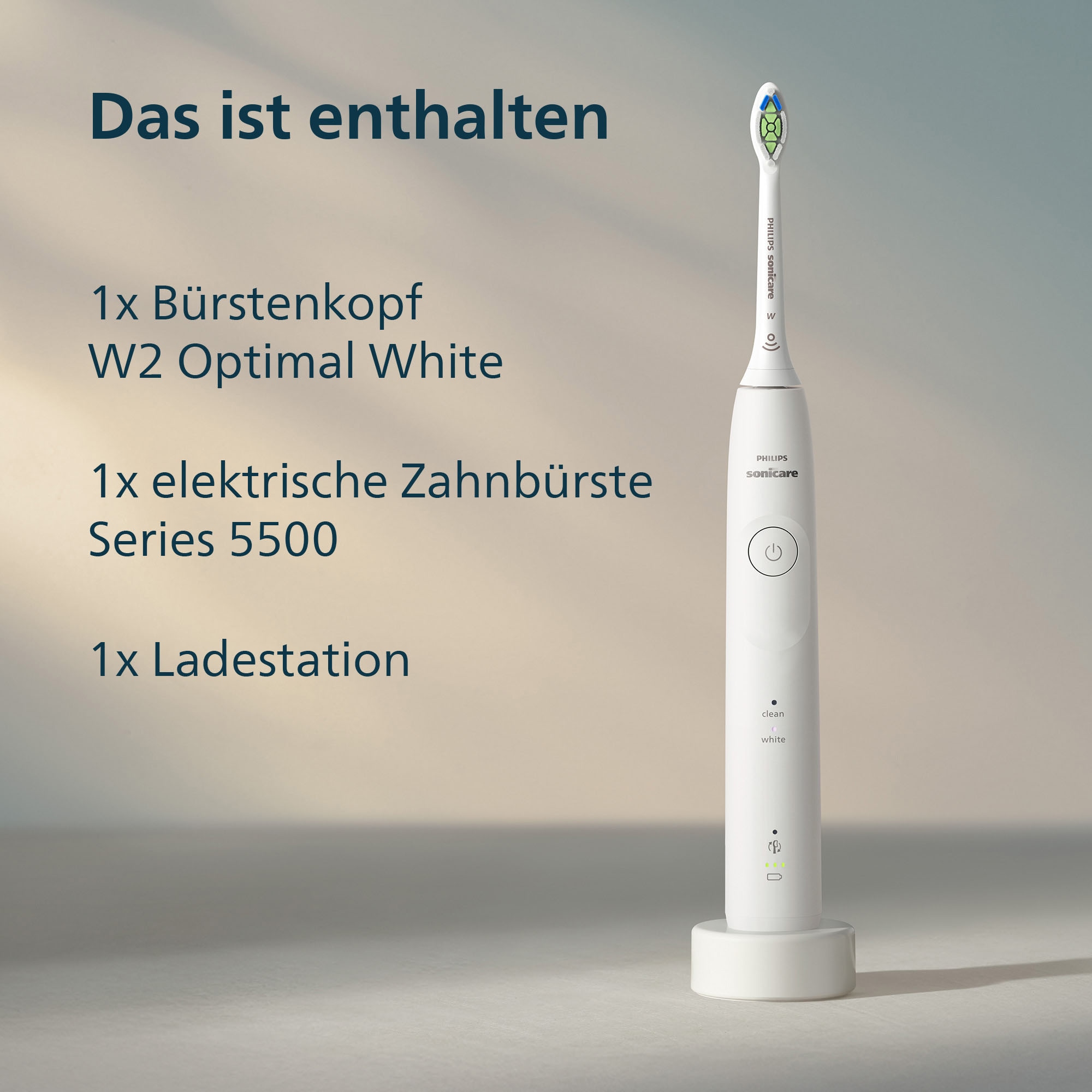 Philips Sonicare Elektrische Zahnbürste »HX7110/01« 1 Stk. Aufsteckbürsten mit Drucksensor, 2 Intensitätsstufen, inkl. Ladegerät