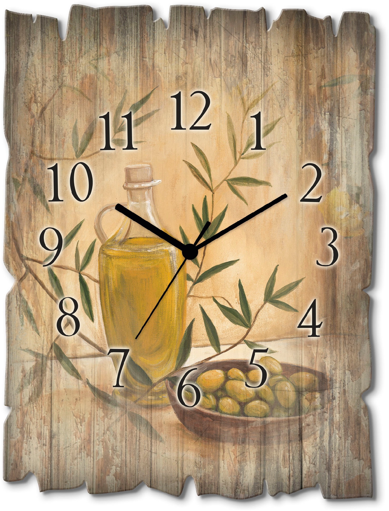 Image of Artland Wanduhr "Oliven und Zitronen" wahlweise mit Quarz- oder Funkuhrwerk, lautlos ohne Tickgeräusche