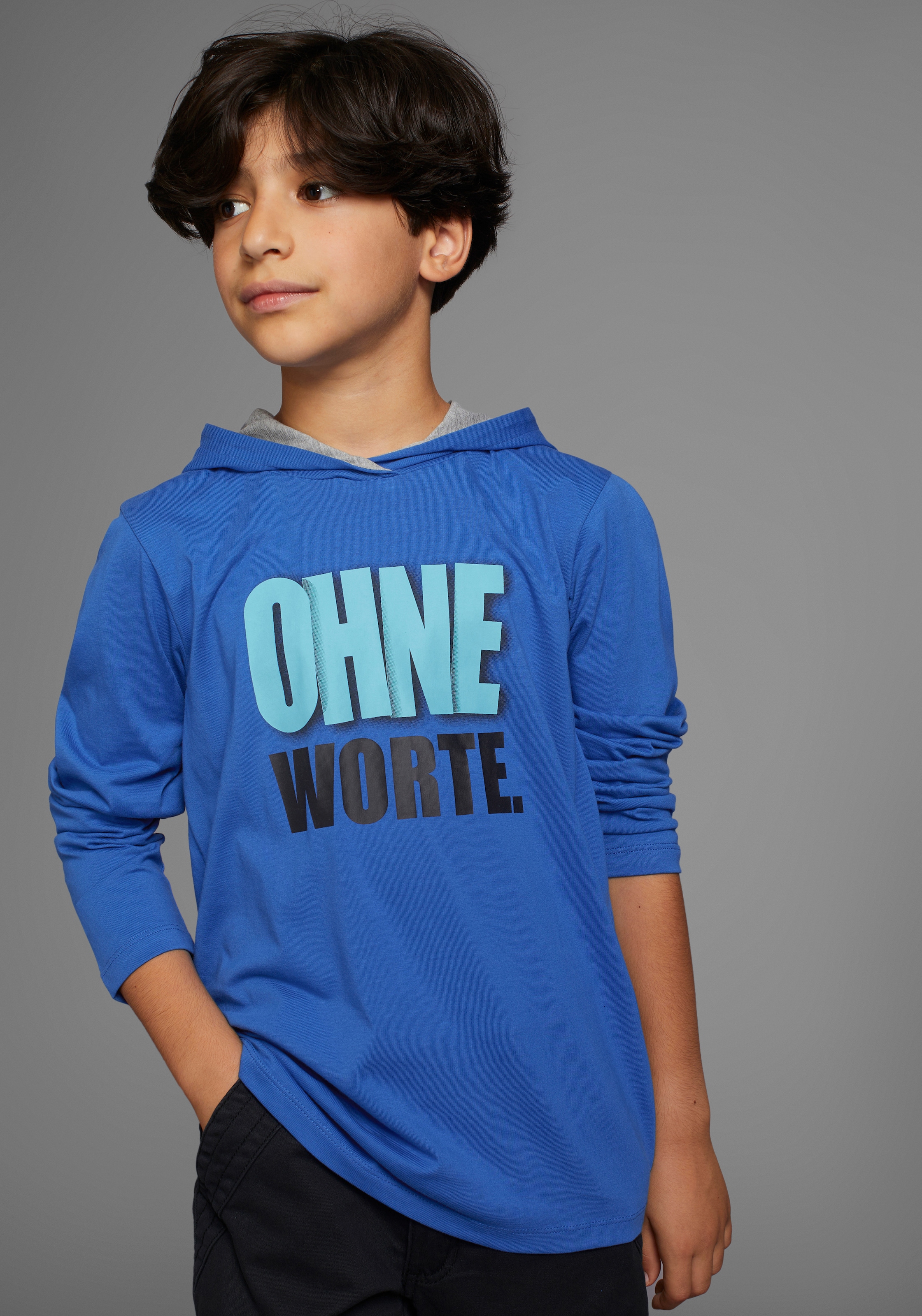 Kapuzenshirt »OHNE Worte!«, cooler Spruch