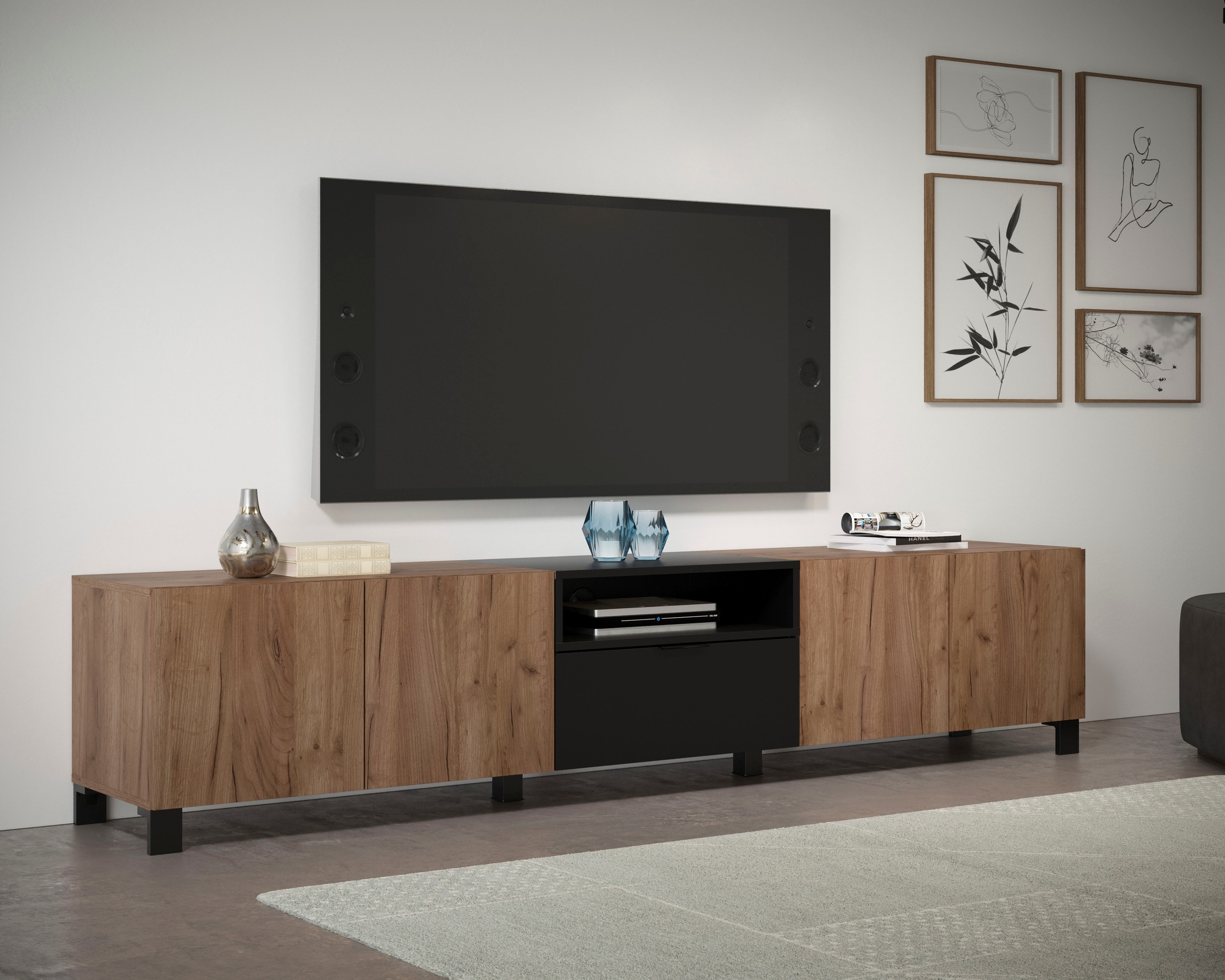 INOSIGN Lowboard »Kriens«, TV Schrank, auf hellbraun versandkostenfrei / cm Breite 227 matt, schwarz Höhe 47 cm