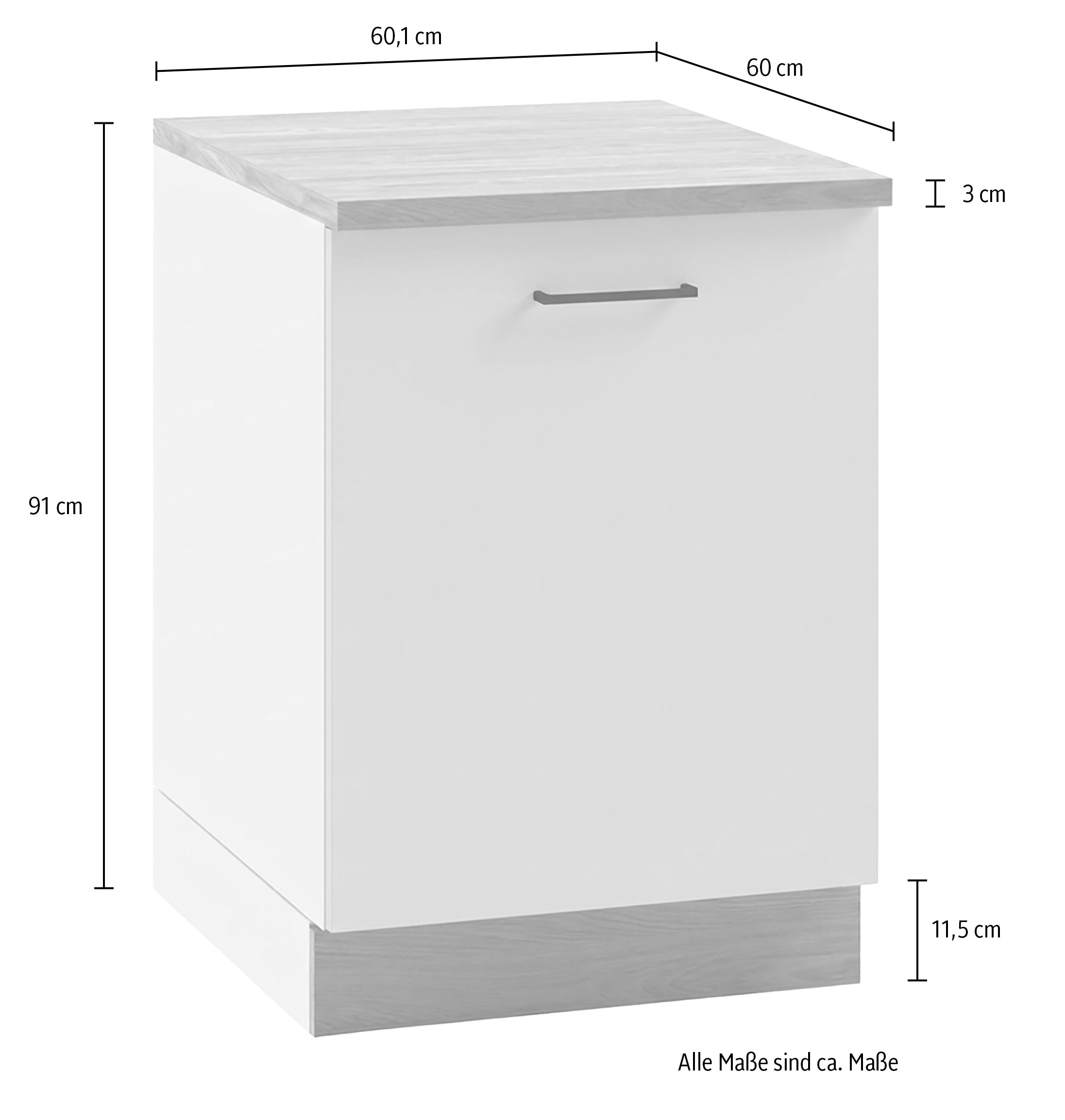 KOCHSTATION Armoire basse »Kolari« 1 cuis tlg. Masse (B/T/H): 60,1 x 60 x 88 cm