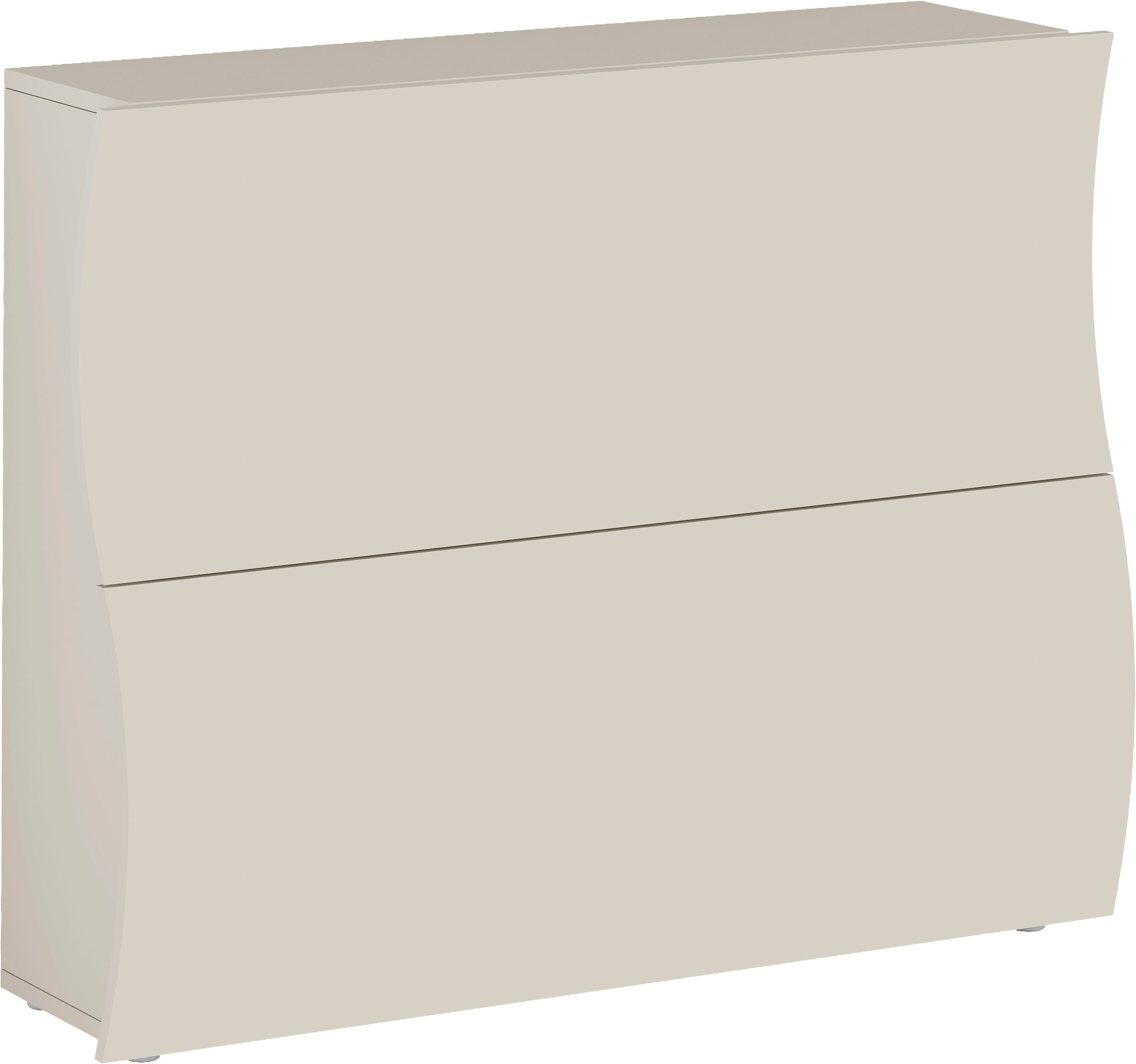 Image of Home affaire Schuhschrank "Onda Schuhkommode, Schuhschrank mit 2 Klappen, Made in Italy" Schmaler Schuhschrank, Kaschmir matt mit Platz für ca. 16 Paar Schuhe