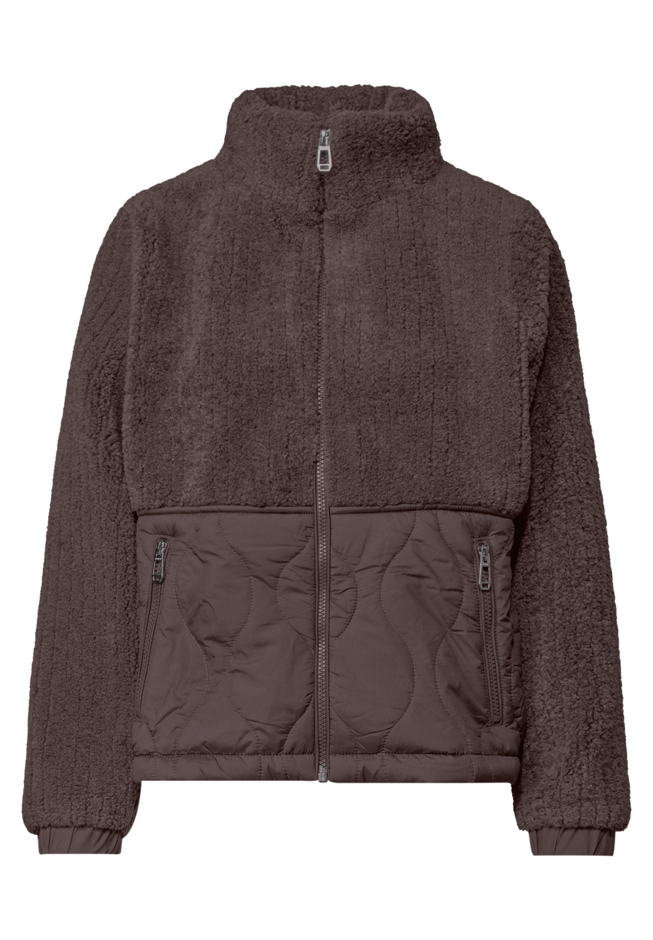 STREET ONE Veste courte mélange de matériaux en tissu Teddy et tissu matelassé