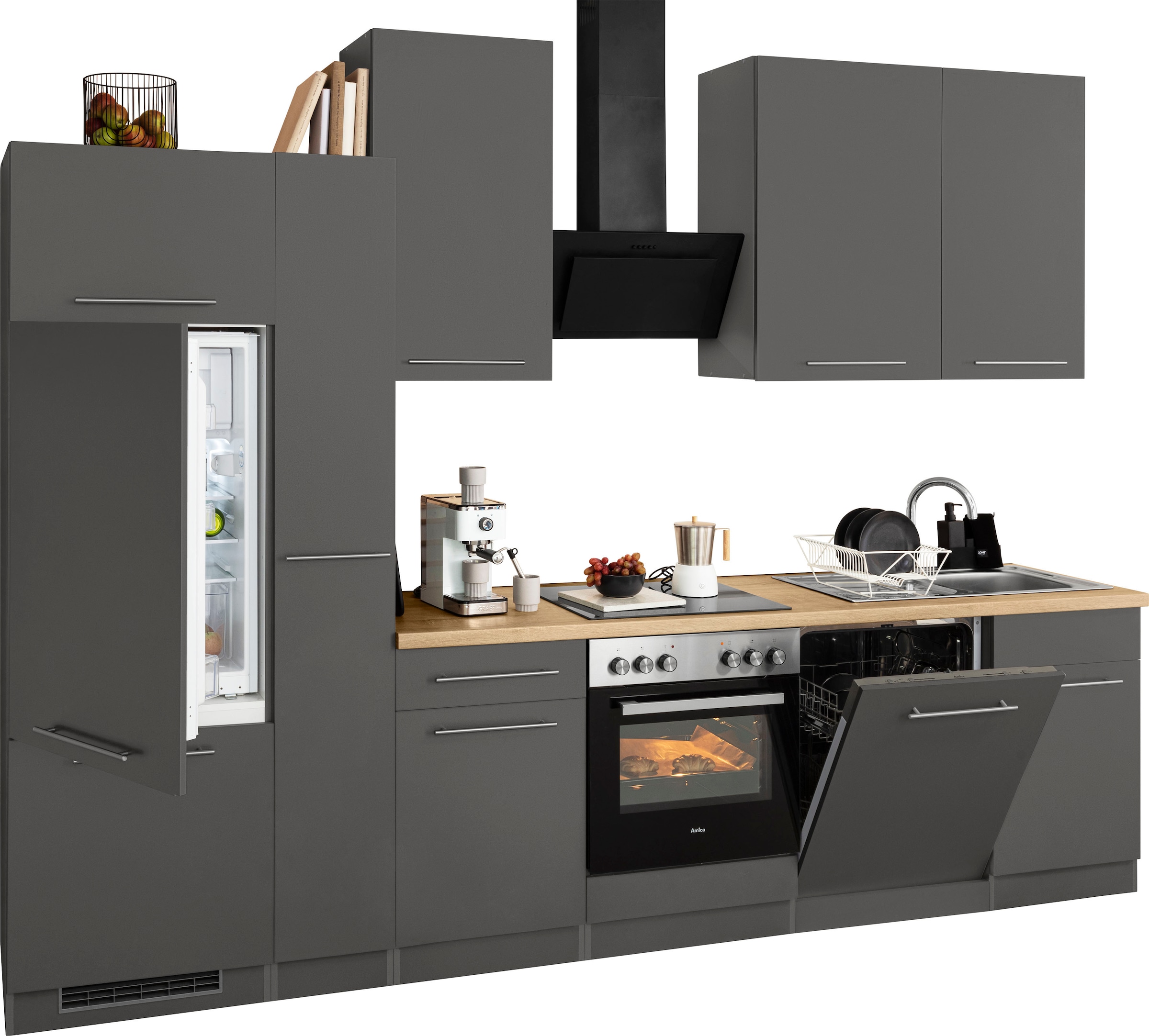 wiho Küchen Küchenzeile »Unna« ohne E-Geräte, Breite 310 cm