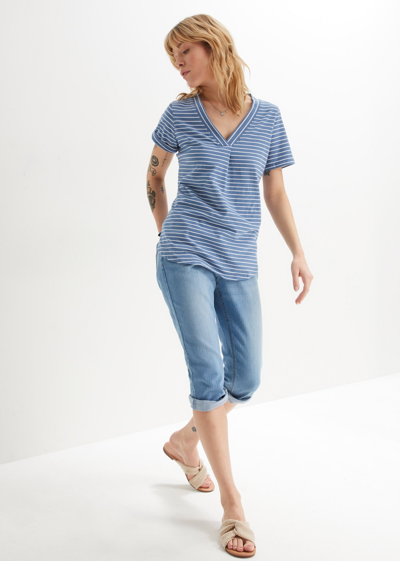bonprix Caprijeans Slim Fit Passform, erhältlich in mehreren Grössen, mit Stretch-Anteil