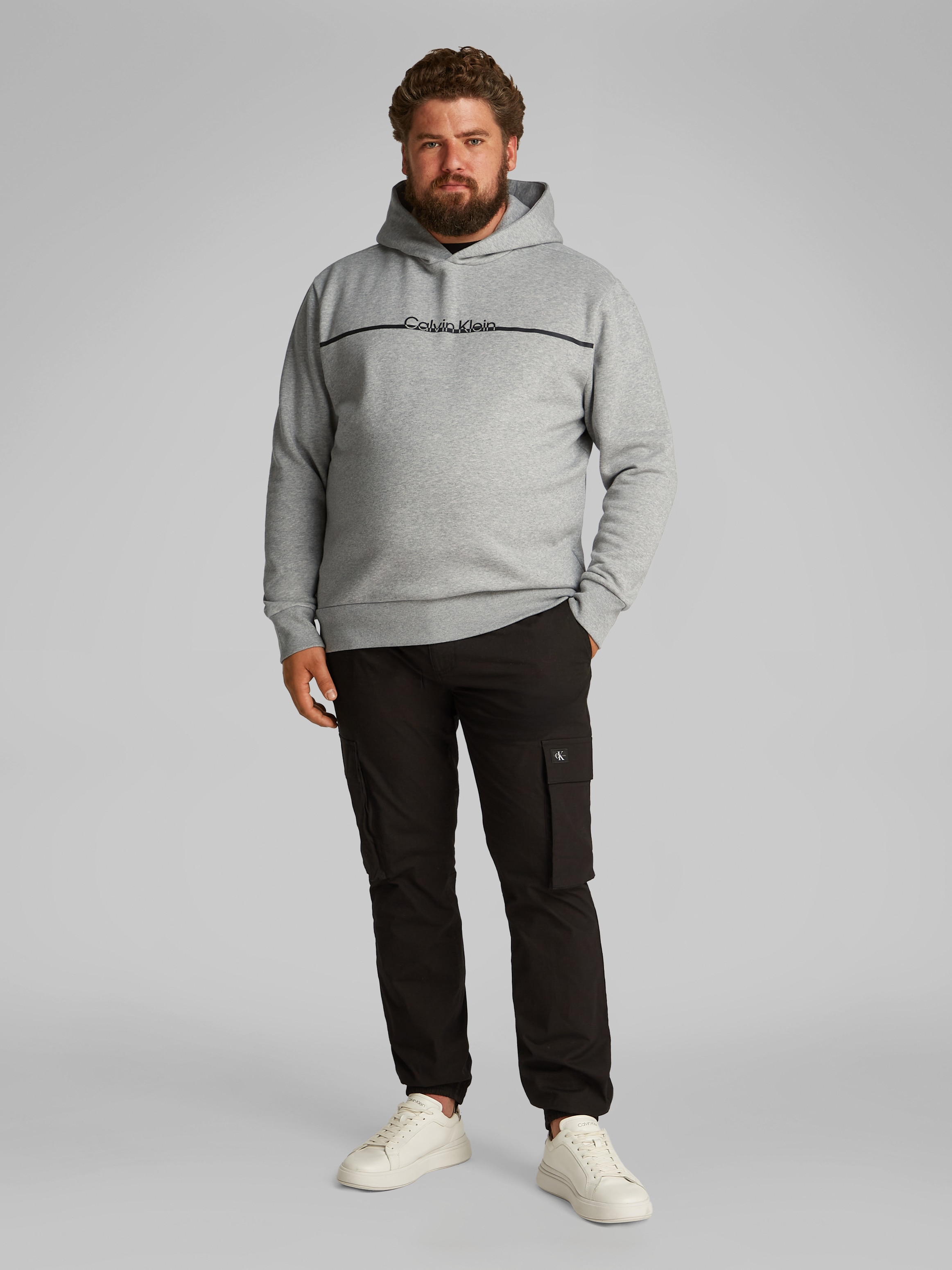 Calvin Klein Big&Tall Sweatshirt »BT_SPLIT LINE LOGO HOODIE«, in Grossen Grössen mit Logoprint