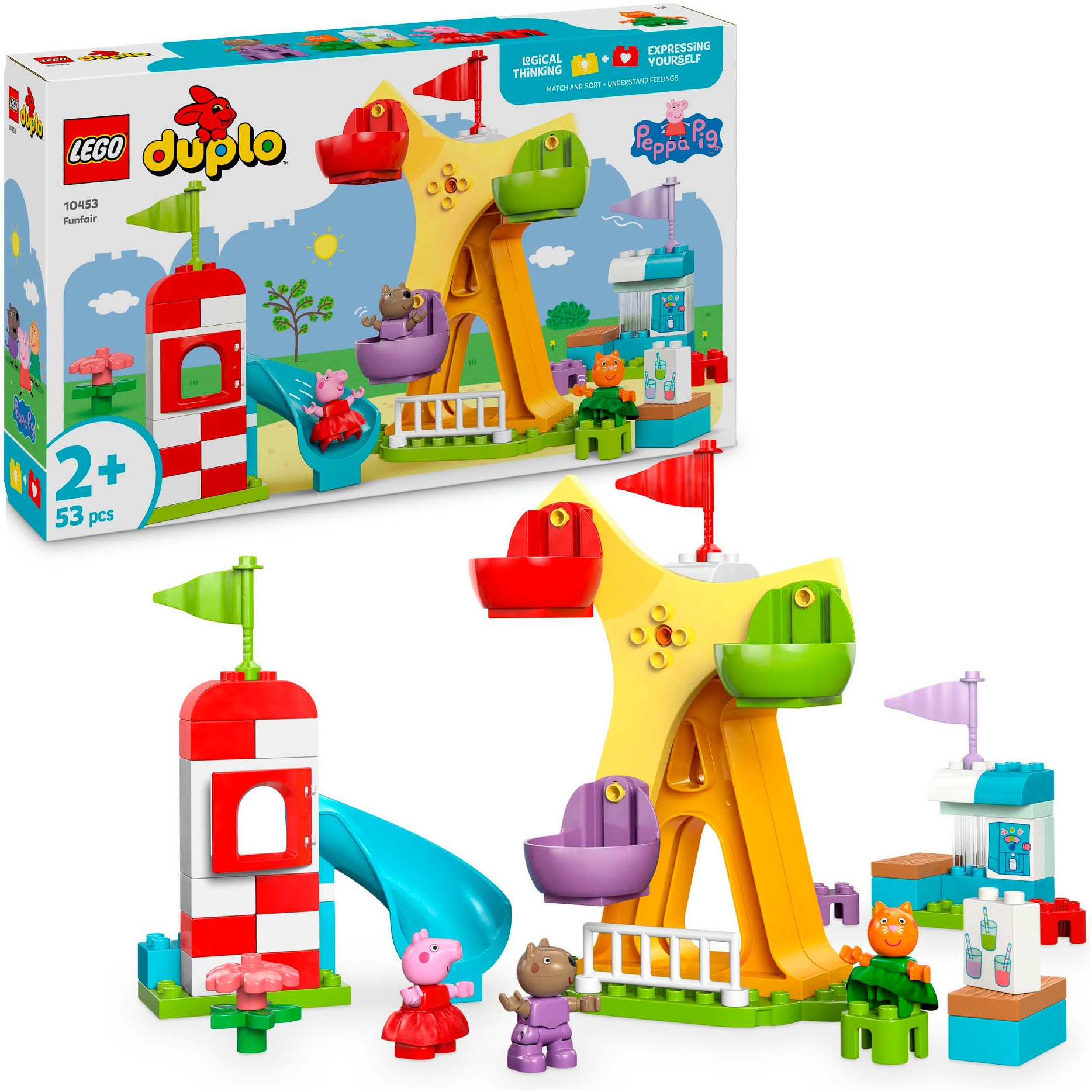 Image of LEGO Konstruktionsspielsteine "Jahrmarkt (10453), LEGO DUPLO Peppa Pig" Made in Europe
