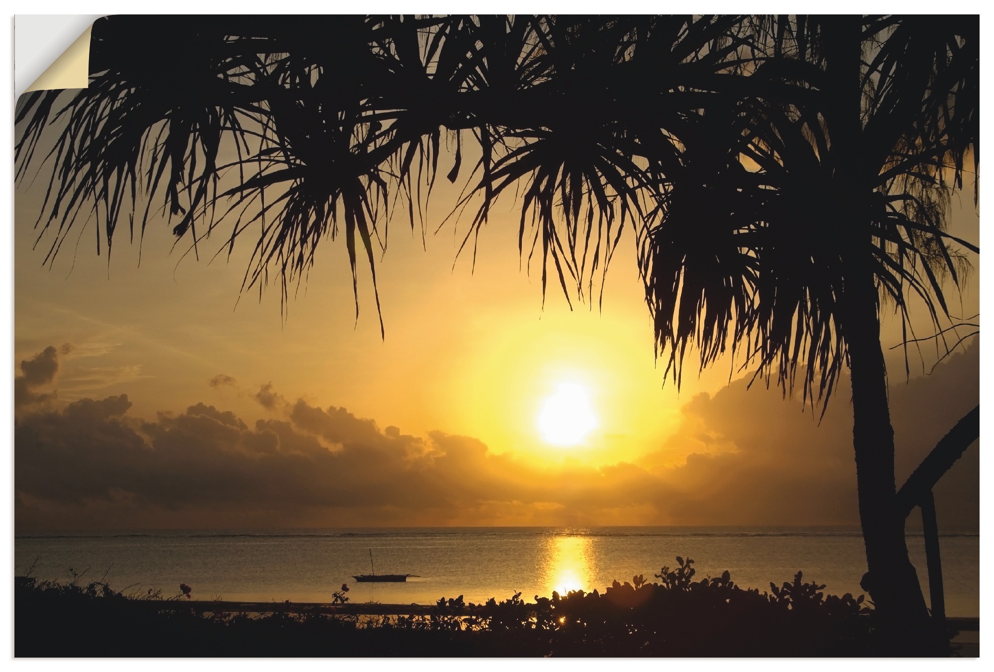 Image of Artland Wandbild »Sonnenaufgang«, Afrika, (1 St.), in vielen Grössen & Produktarten - Alubild / Outdoorbild für den Aussenbereich, Leinwandbild, Poster, Wandaufkleber / Wandtattoo auch für Badezimmer geeignet bei Ackermann Versand Schweiz