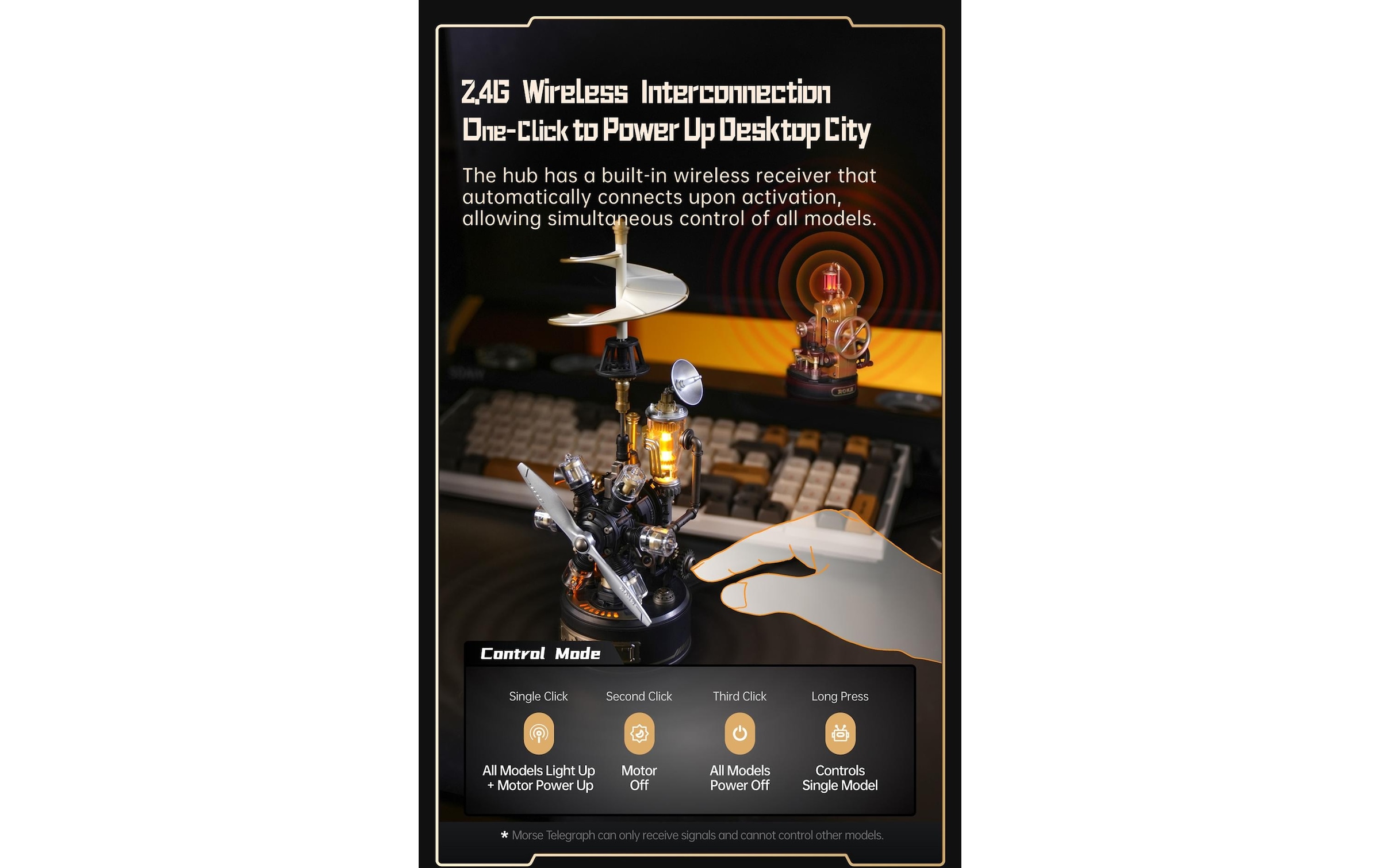   Modellbausatz »Rolife Morse Telegraph Mechanischer Morse-Telegraf« 60 Stk. tlg.