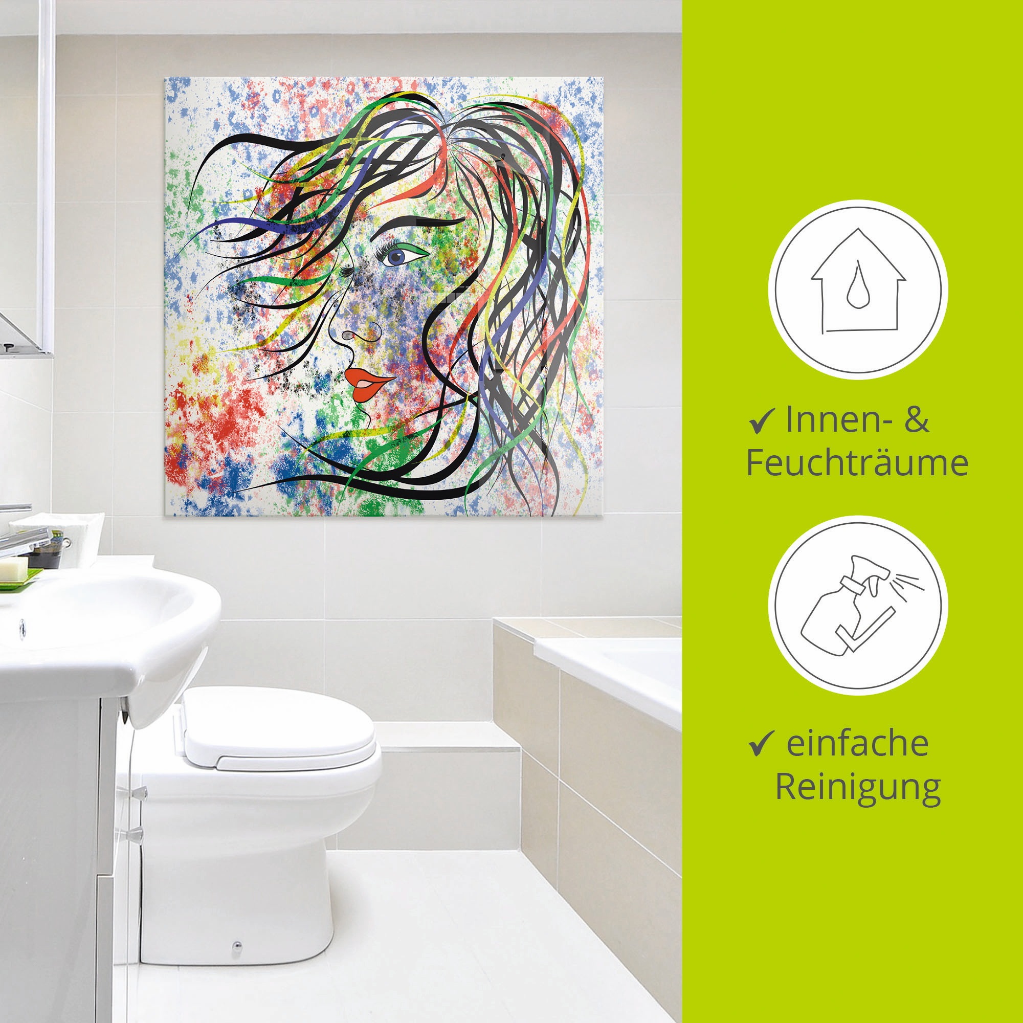 Artland Glasbild »Modern Porträt«, Frau, (1 St.), in verschiedenen Grössen